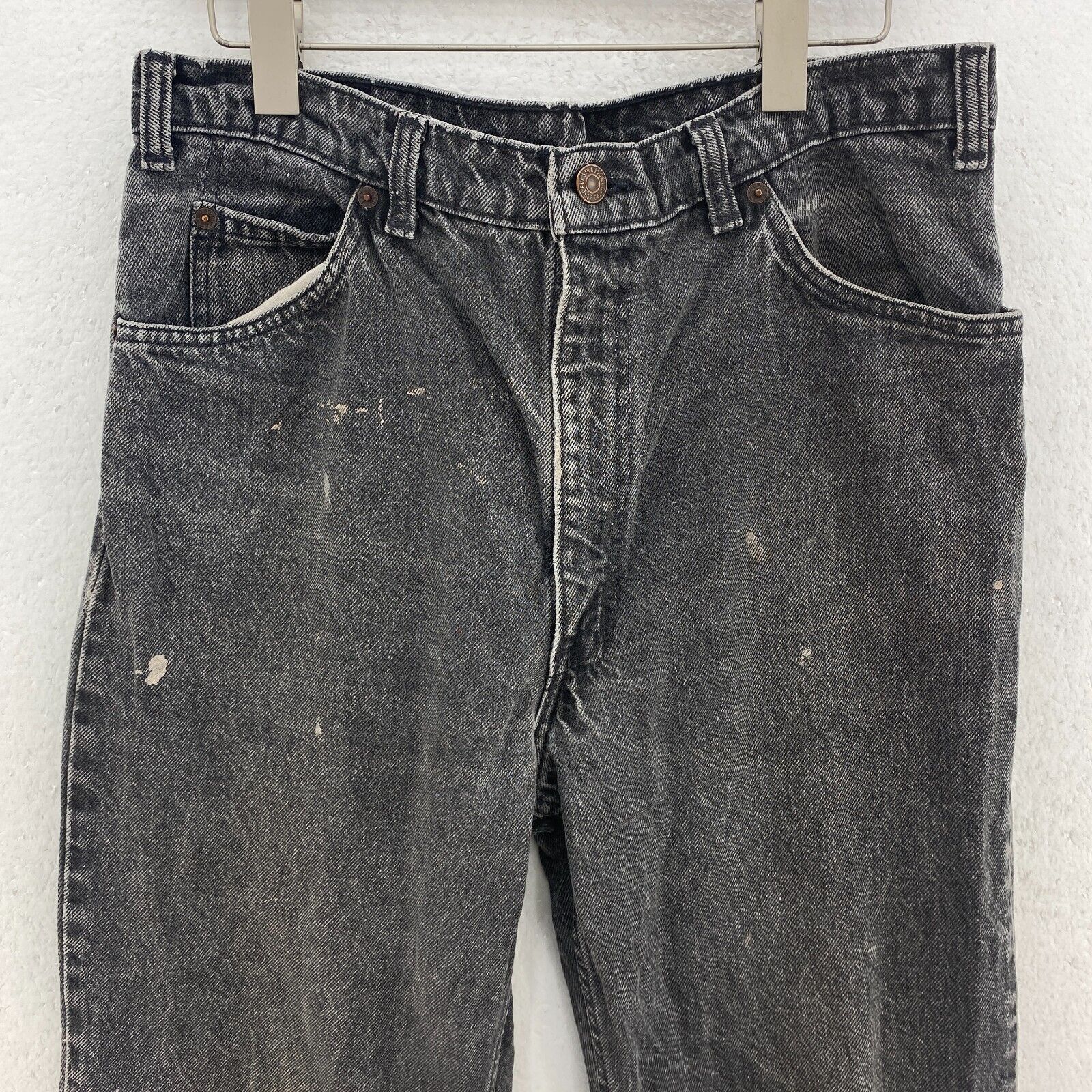 Levi Strauss Orange Tab Black Light Wash Jeans Size 36 Straight Leg