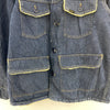Vintage Sherpa Line Dark Wash Blue Denim Jacket Size 42 Button Up