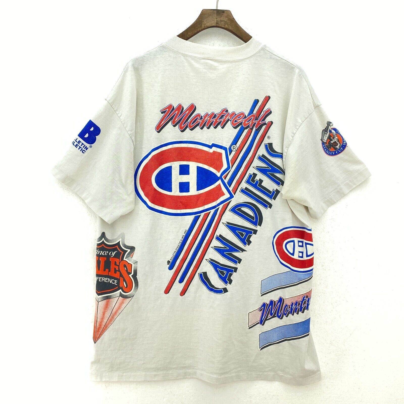 Bulletin Athlethic NHL 1992 Montreal Canadiens White T-shirt Size M