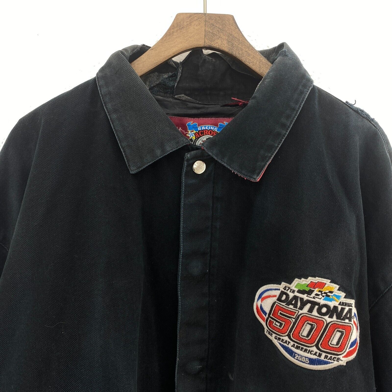 Disney Nascar Mickey's Pit Crew Daytona 500 Racing Snapped Black Jacket Size 2XL