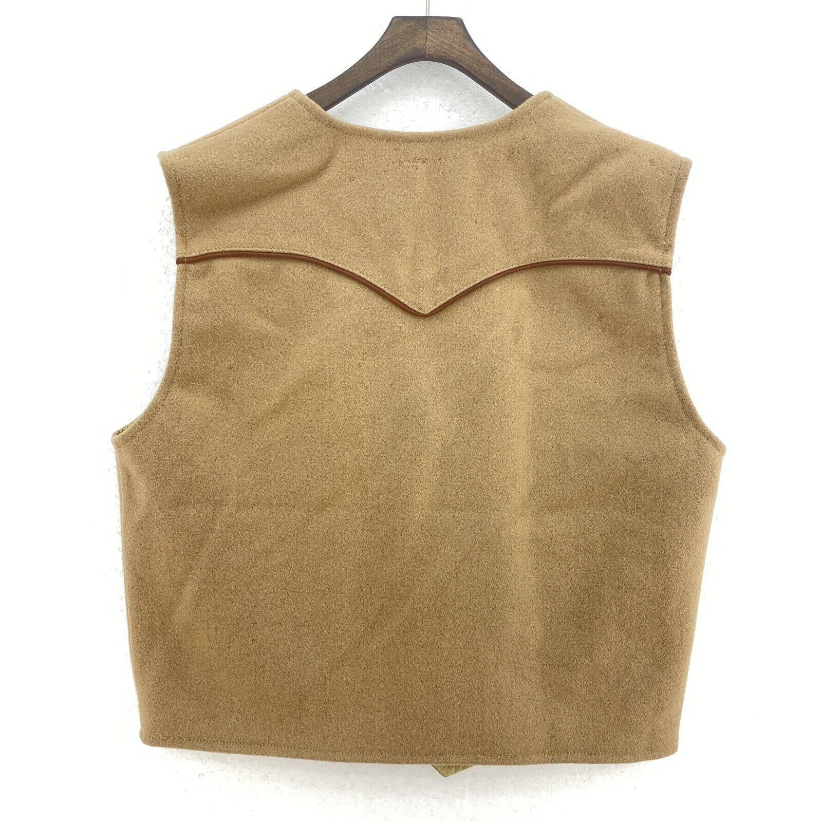 Vintage Wool Beige Snapped Vest Jacket Size L