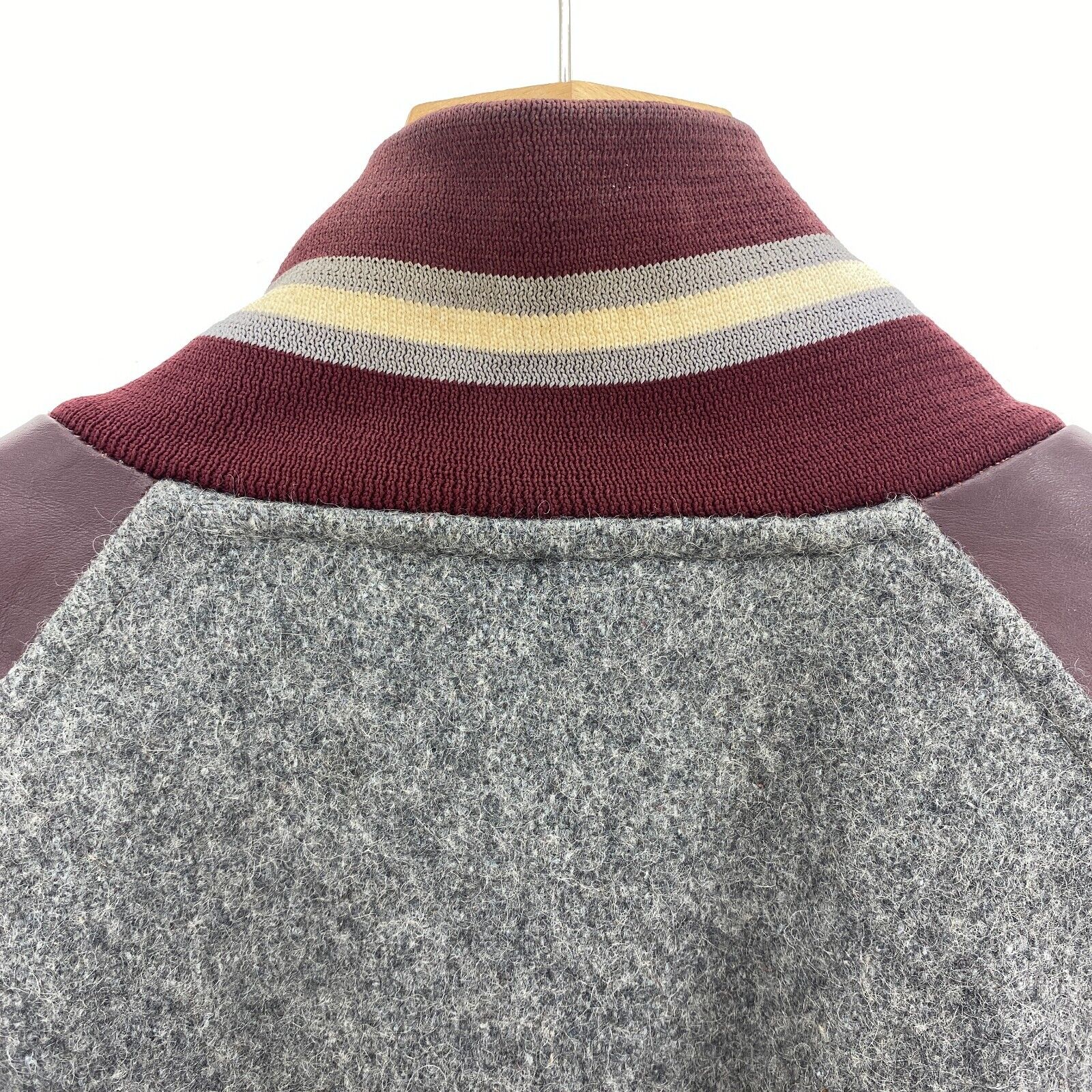 Moldmakers Of Canada Gray Wool Varsity Snap Jacket Size 42