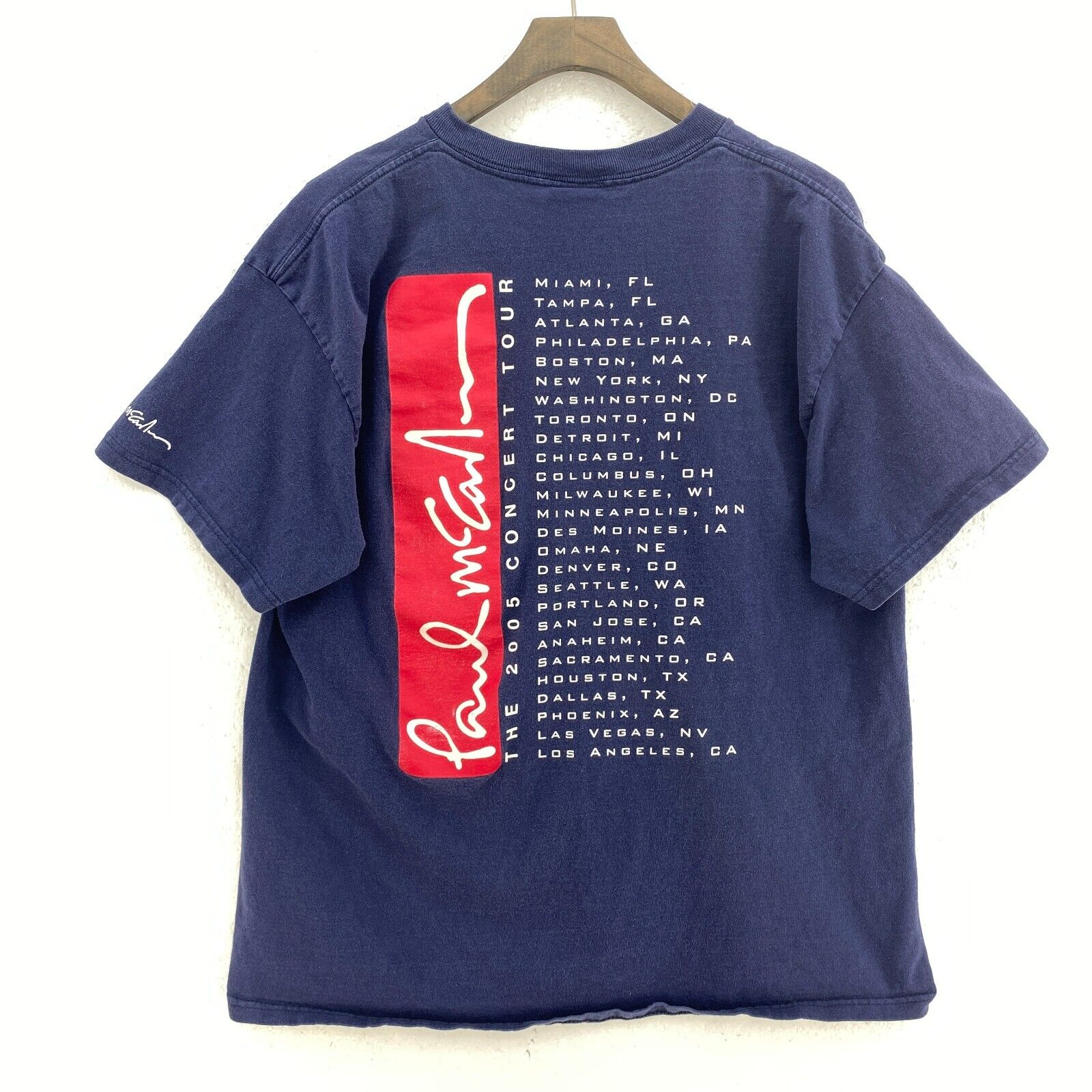 Giant Paul McCartney US 2005 Concert Tour Navy Blue T-shirt Size L