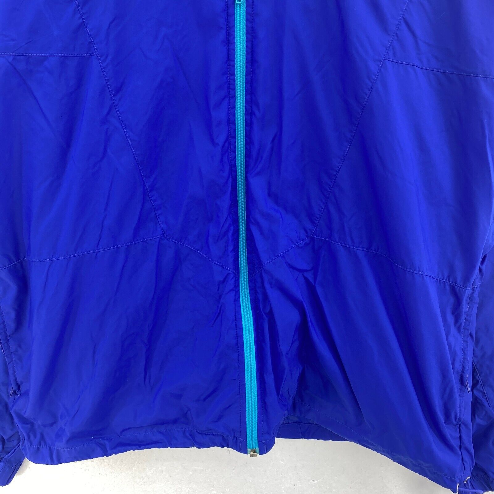 Nike Swoosh Logo Light Hooded Lightweight Jacket Size L Blue Full Zip Up