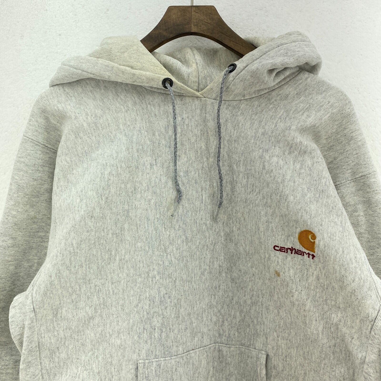 Carhartt Logo Embroidered Gray Hoodie Size M