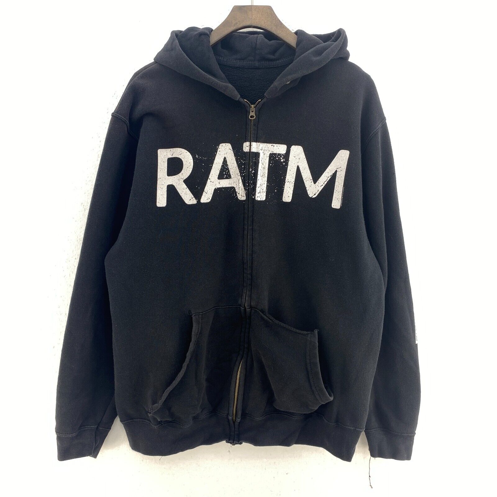 Ratm Rage Against the Machine Rock Band Full Zip Black Hoodie Size M Rock Band