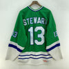 Californias Stewart #13 Green White Long Sleeve Jersey Size XL
