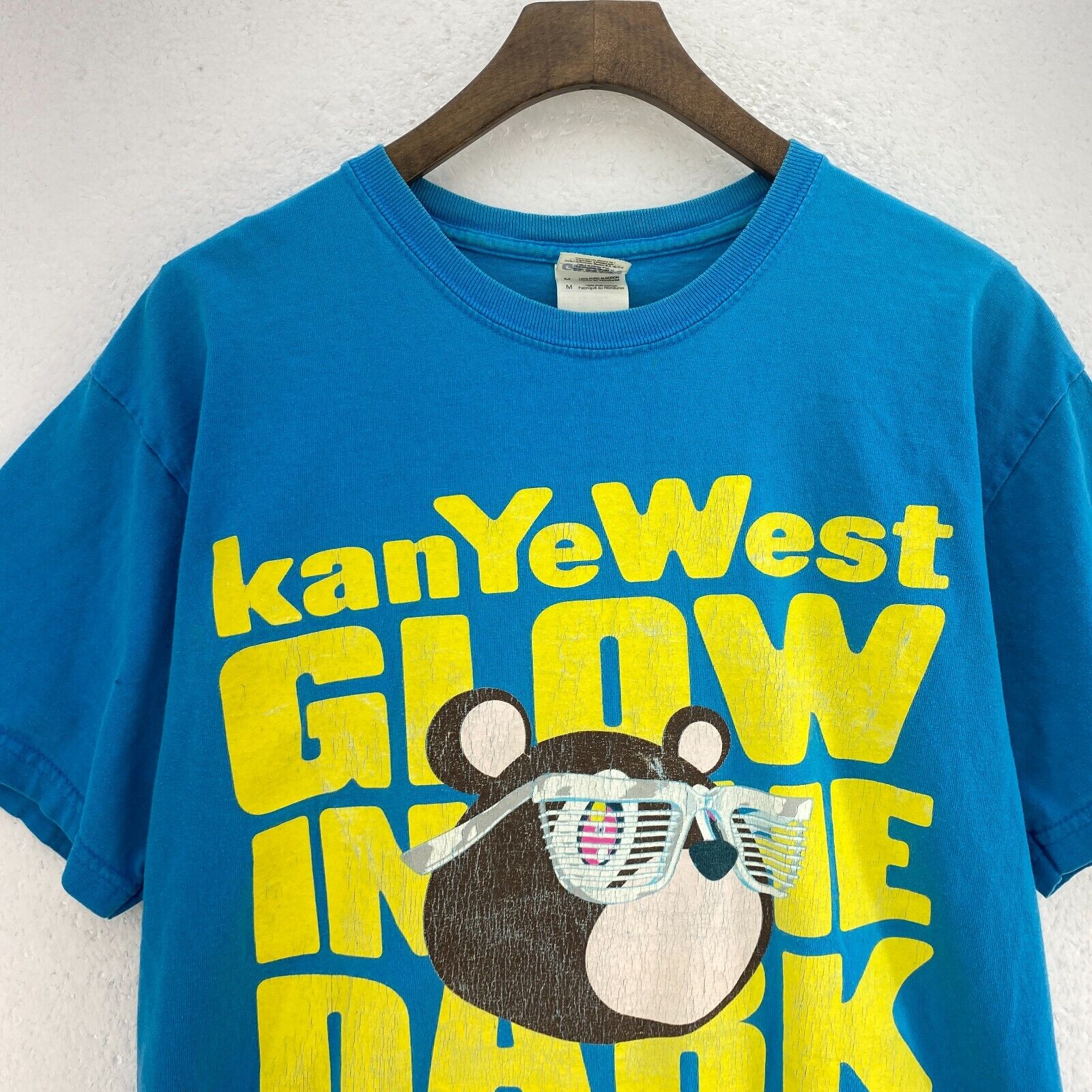 Kanye West Glow In The Dark Tour 2007 Blue T-shirt Size M