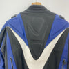 HJC Apparel Black Blue Leather Biker Jacket Size 48 Armoured Elbow & Shoulder