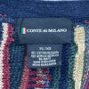 Conte Di Milano 3D Jacquard Knit Brown Vest Cardigan Size XL