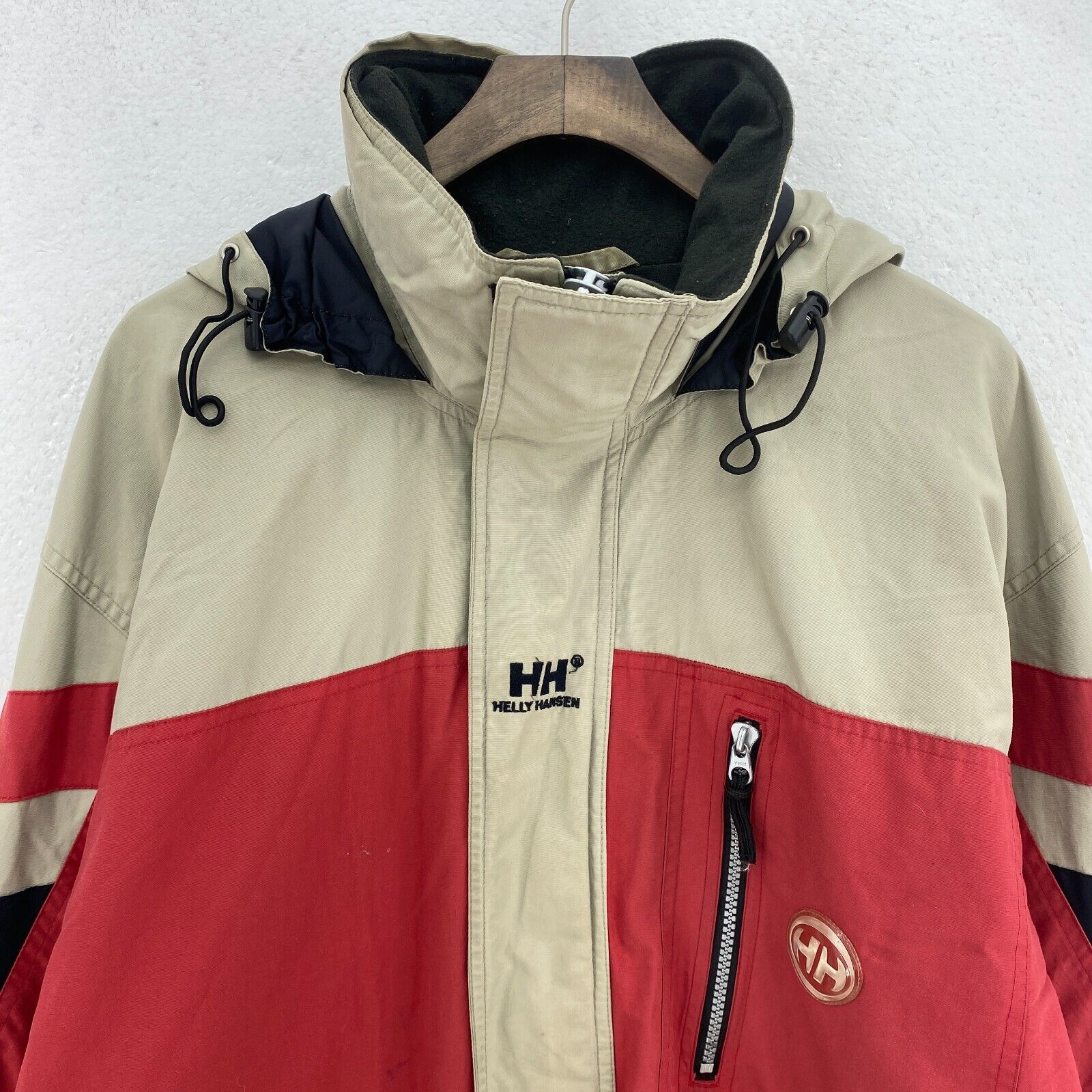 Helly Hansen Boardwear Breathable Full Zip Beige Jacket Size M Hooded