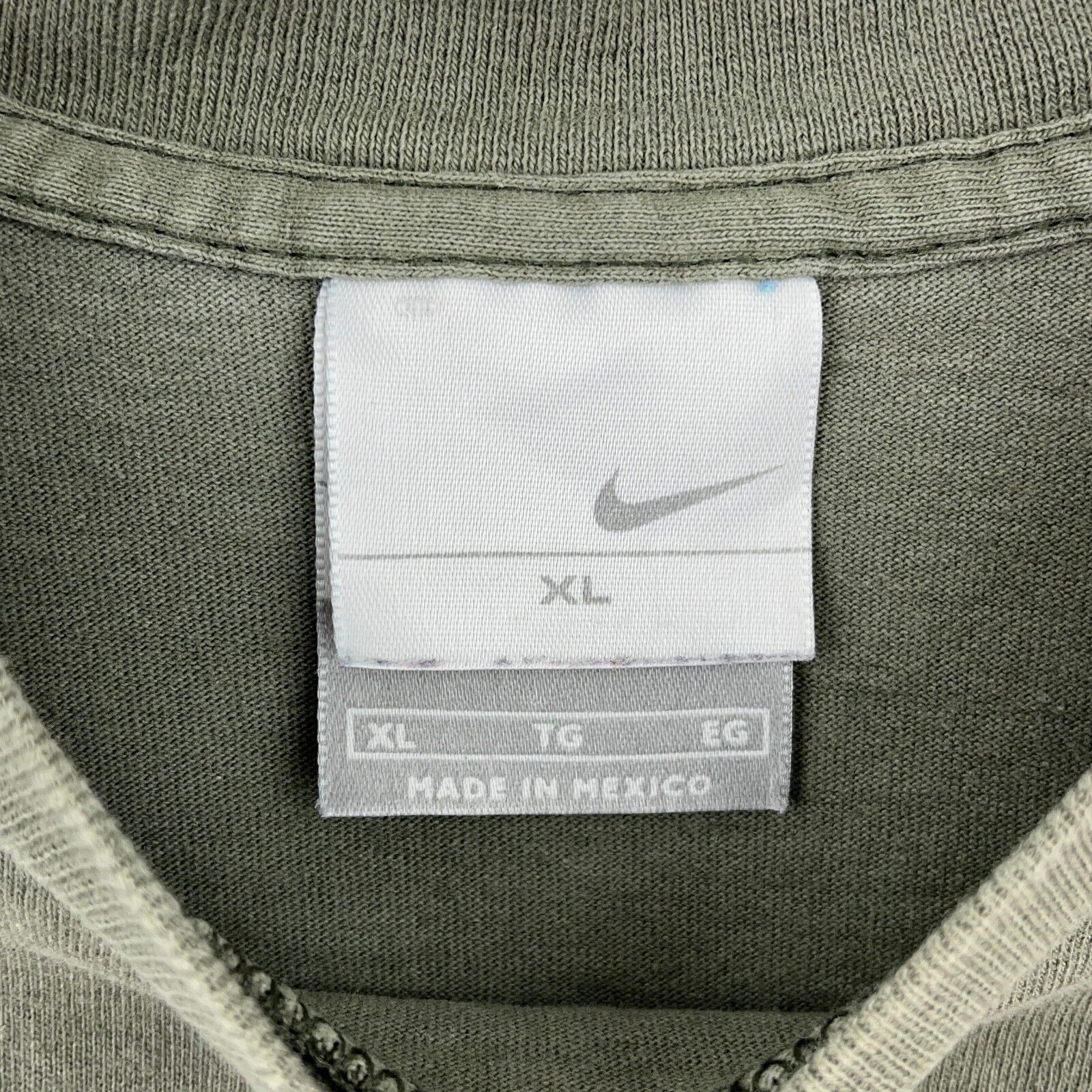 Vintage Nike Swoosh Chest Logo Earth Tone Green T-shirt Size XL
