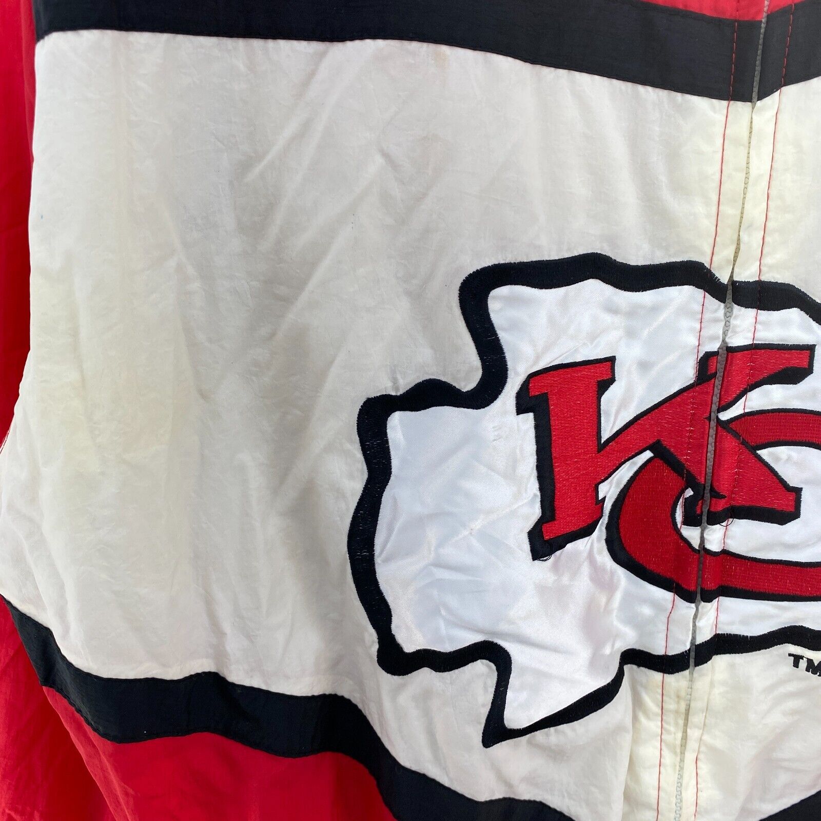 Vintage Logo 7 Kansas City Full Zip NFL Bomber Red Jacket Size L