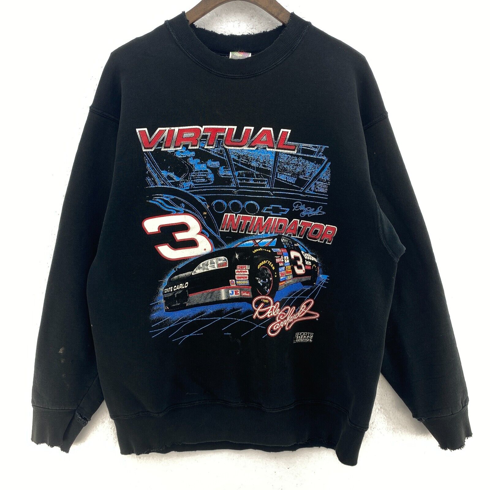 3 Dale Earnhardt Nascar Let The Mind Games Begin Black Sweatshirt Size L