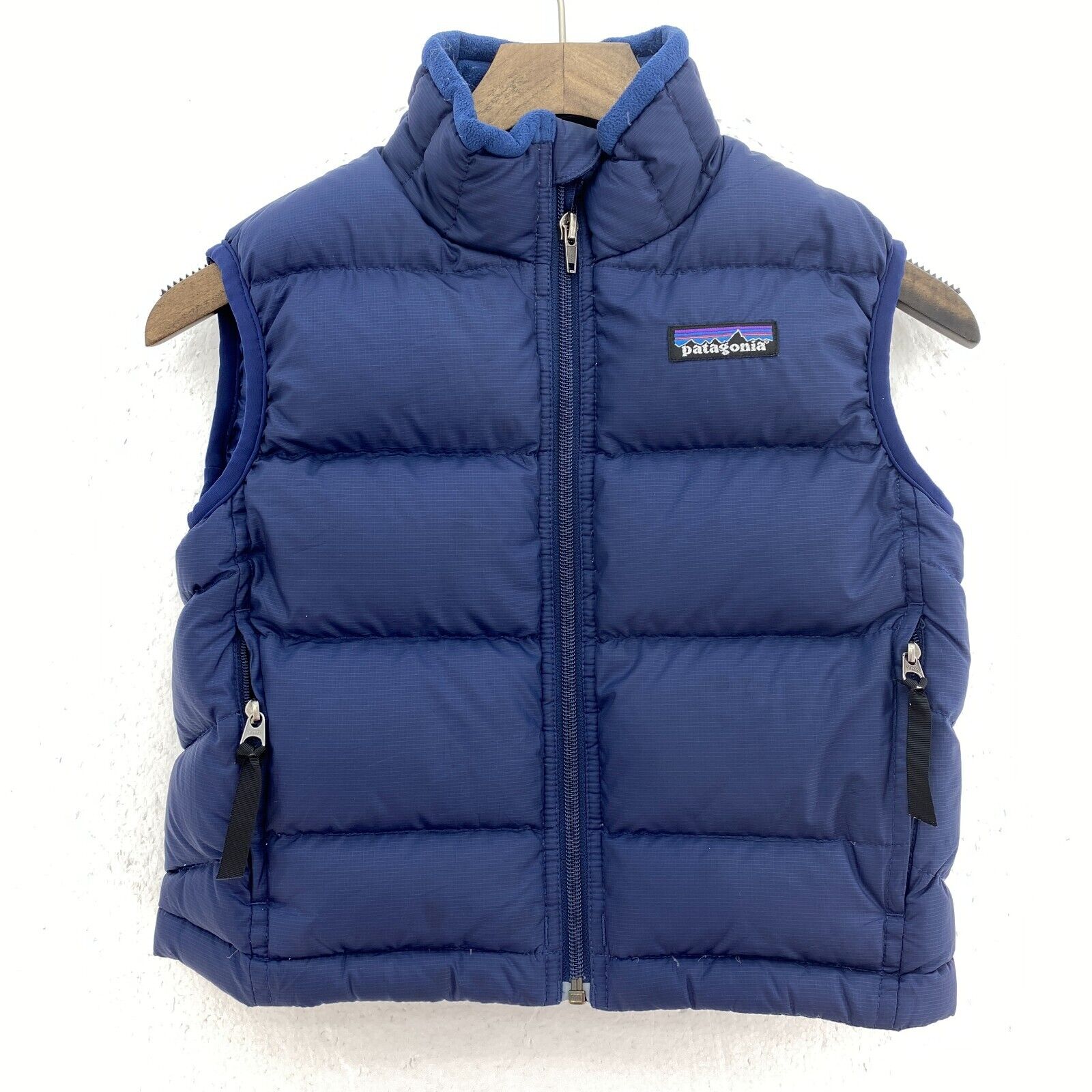 Vintage Patagonia Full Zip Navy Blue Puffer Vest Jacket Size 2XS Kids