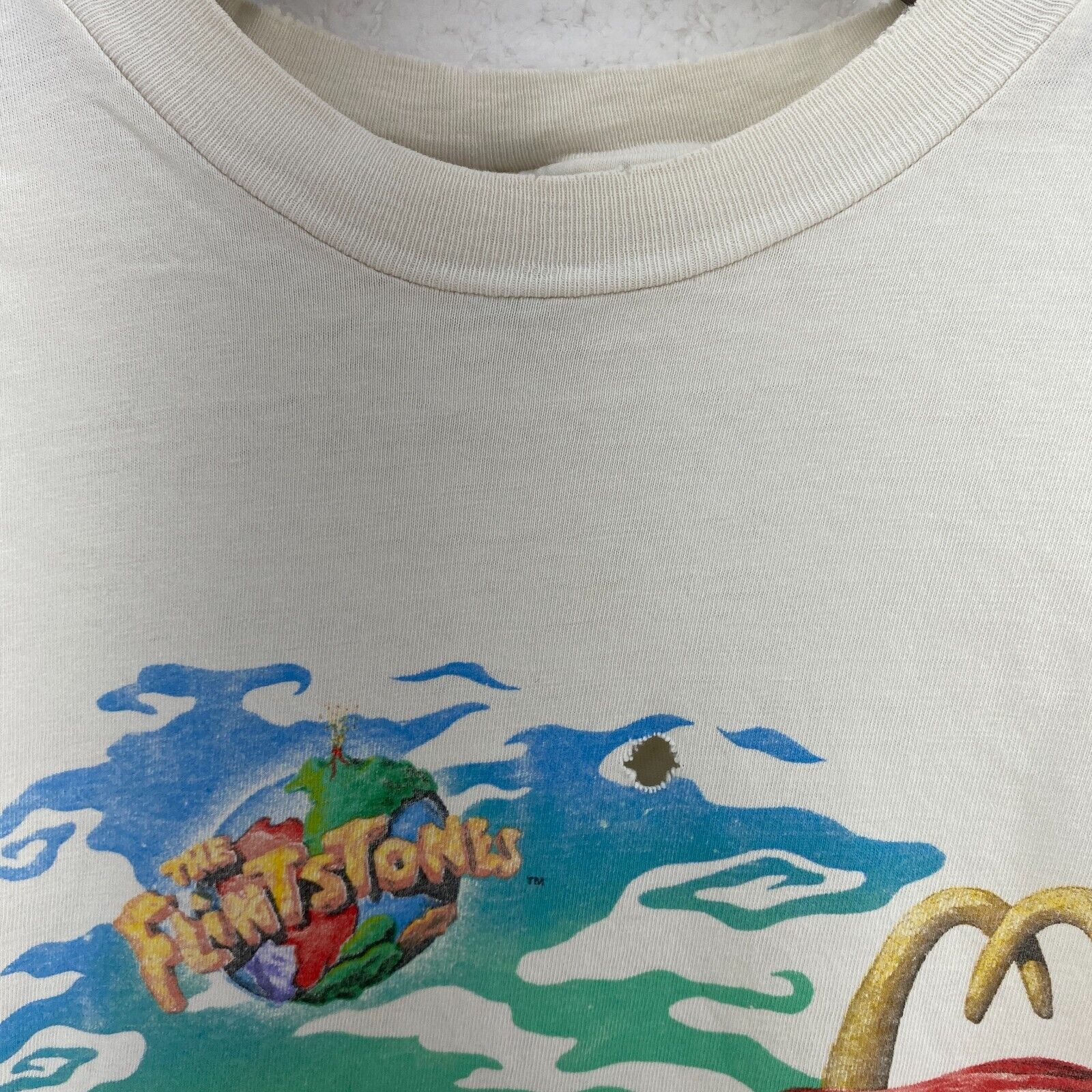 The Flintstones Summer 1994 Roc Donalds Mc Donalds Parody White T-shirt Size XL