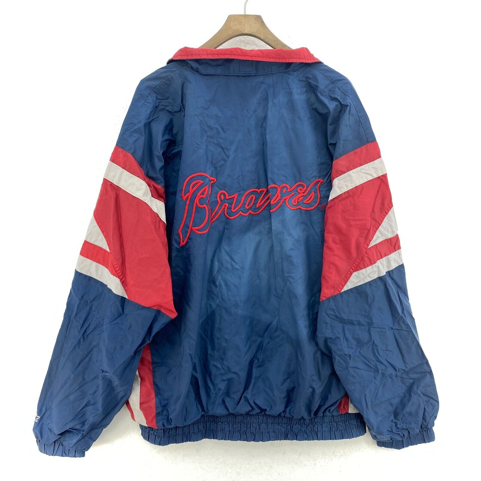 Vintage Starter Atlanta Braves MLB Full Zip Navy Blue Jacket Size XL
