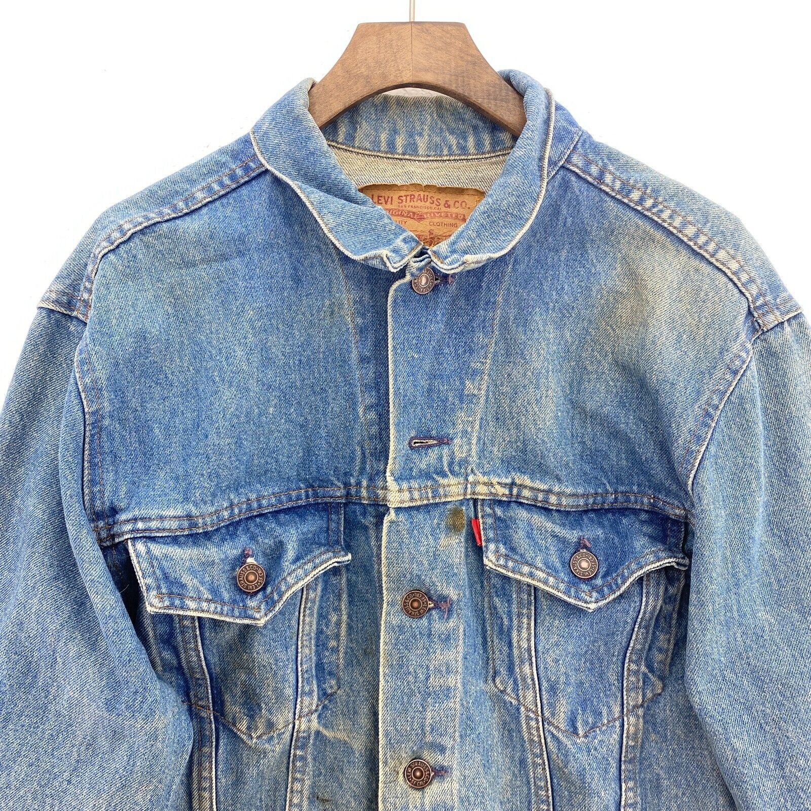 Levi Strauss Button Up Medium Wash Blue Denim Jacket Size 44 Regular