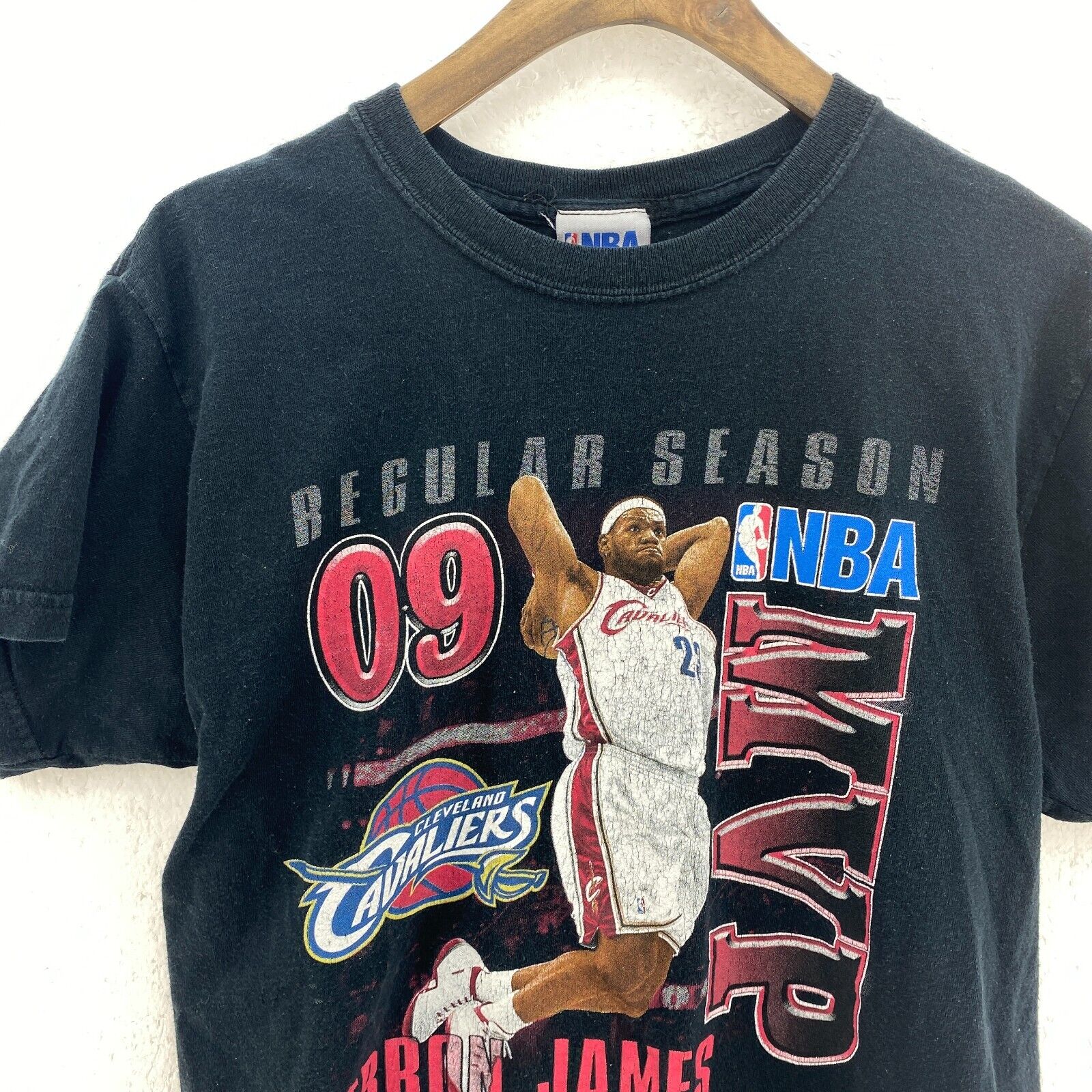 Regular Season NBA Lebron James Cleveland Cavaliers Vintage Black T-shirt Szie M