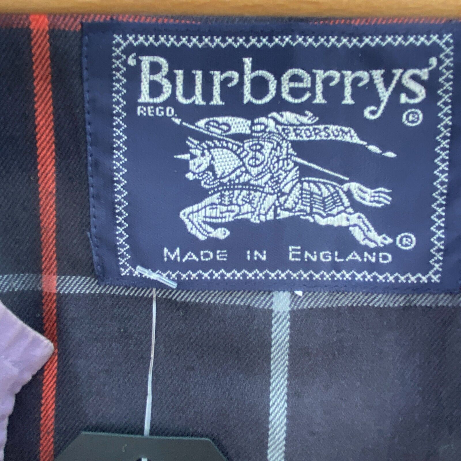 Burberry Purple Trench Coat Size XL Iconic Pattern Inside