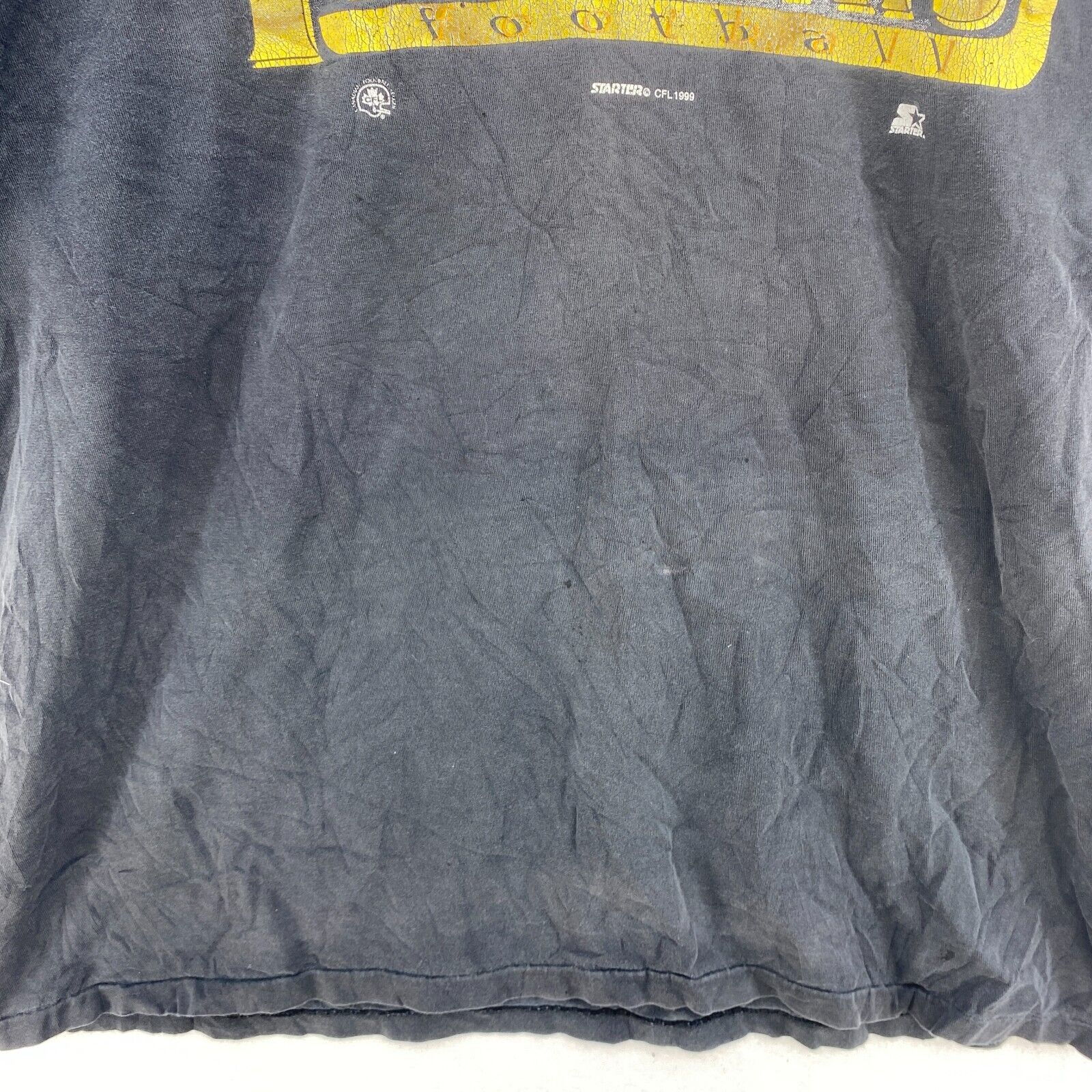 Vintage Starter Tiger Cat Hamilton Football Black T-shirt Size L Single Stitch