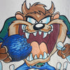 Tasmanian Devil Bowling 1995 Front and Back Print T-shirt Size L White