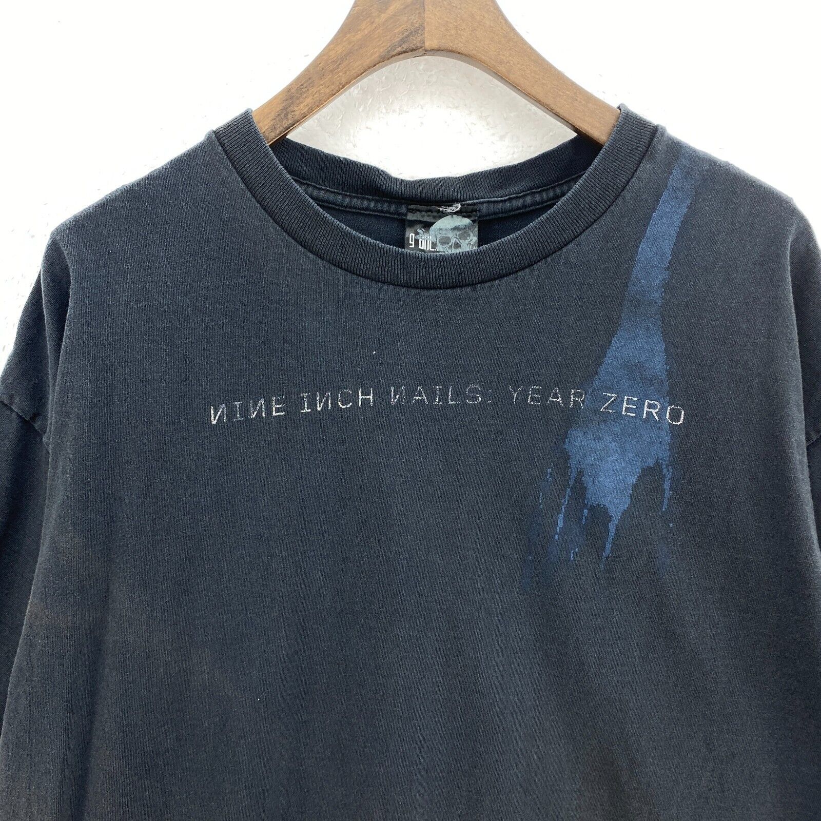 Vintage Giant Nine Inch Nails Year Zero Rock Band Black T-shirt Size M