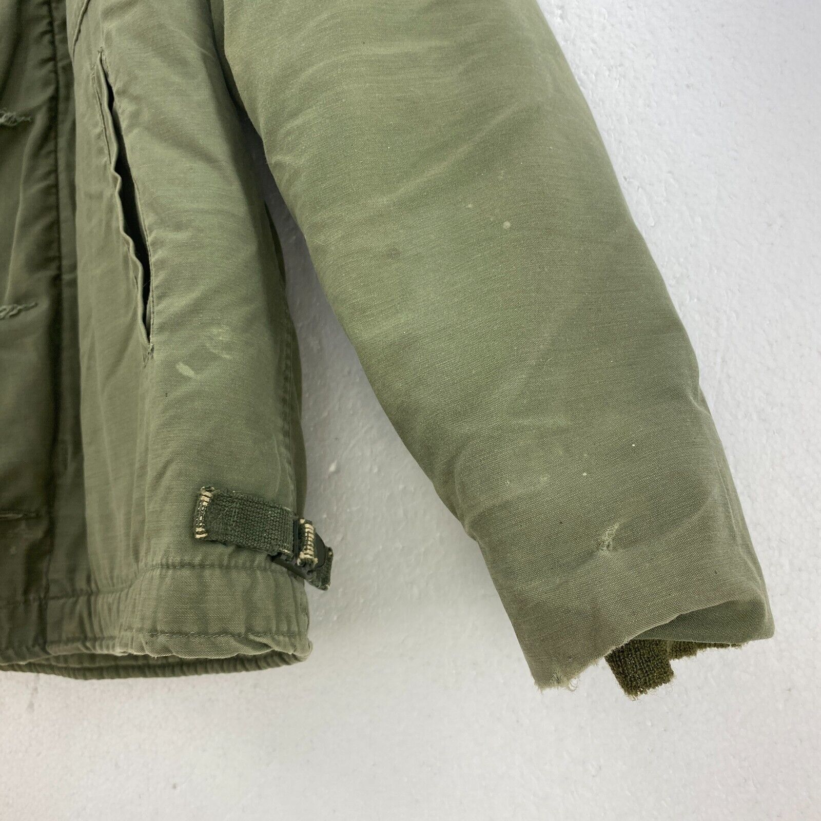 Vintage 1970s Military m-1 Stencil deck Jacket Green Large