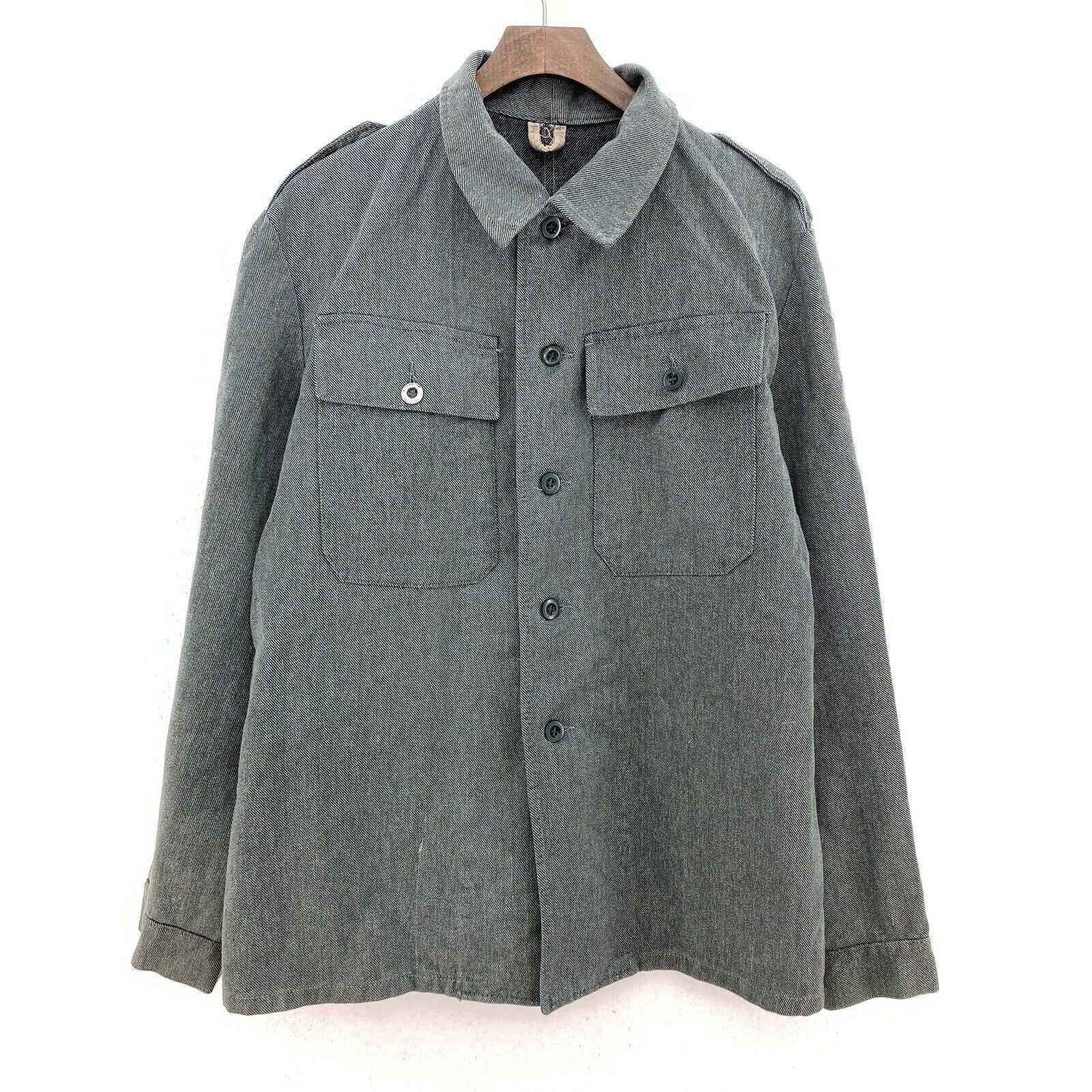 Vintage Gray Double Pocket Button Up Shirt Jacket Size S