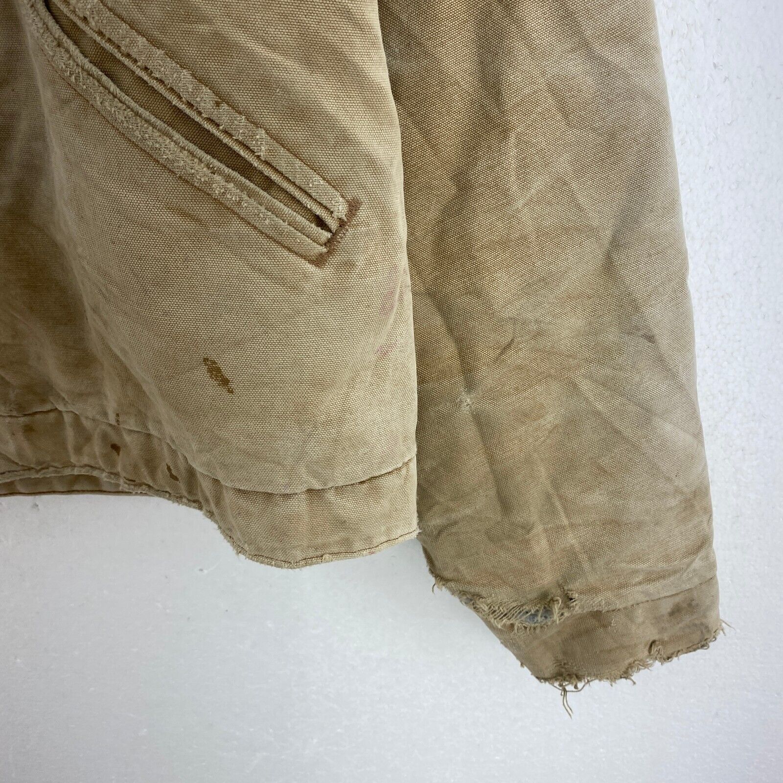 Carhartt Workwear Logo Tan Jacket Size 46 Full Zip Up