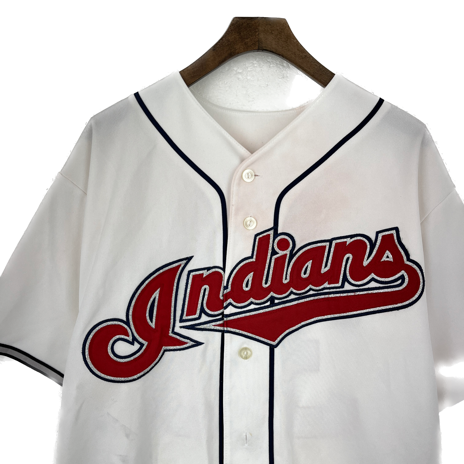 Vintage Cleveland Indians Trot Nixon #33 White Jersey Size L