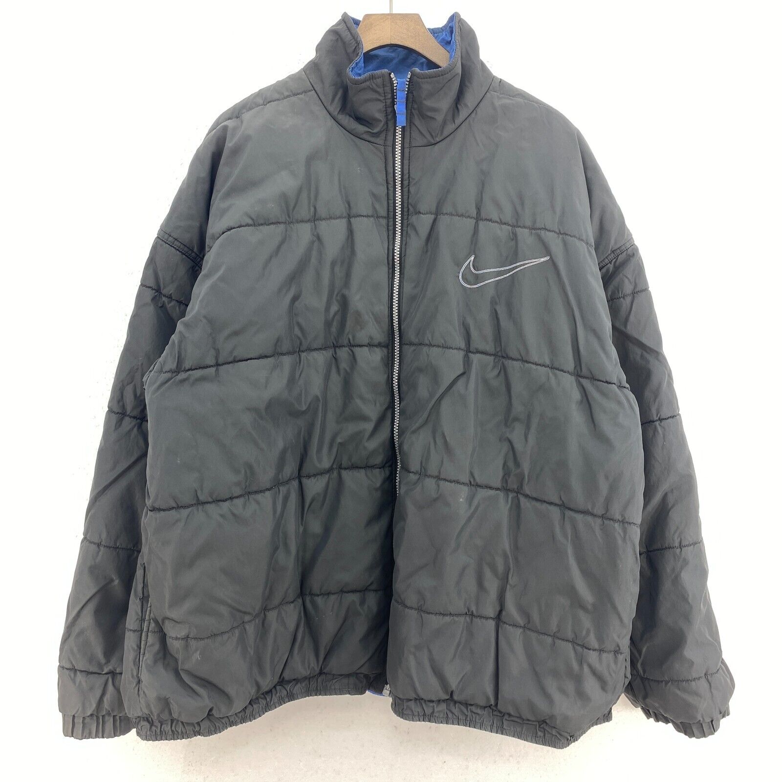 Nike Logo Insulated Jacket Size XL Reversible Black Full Zip Up
