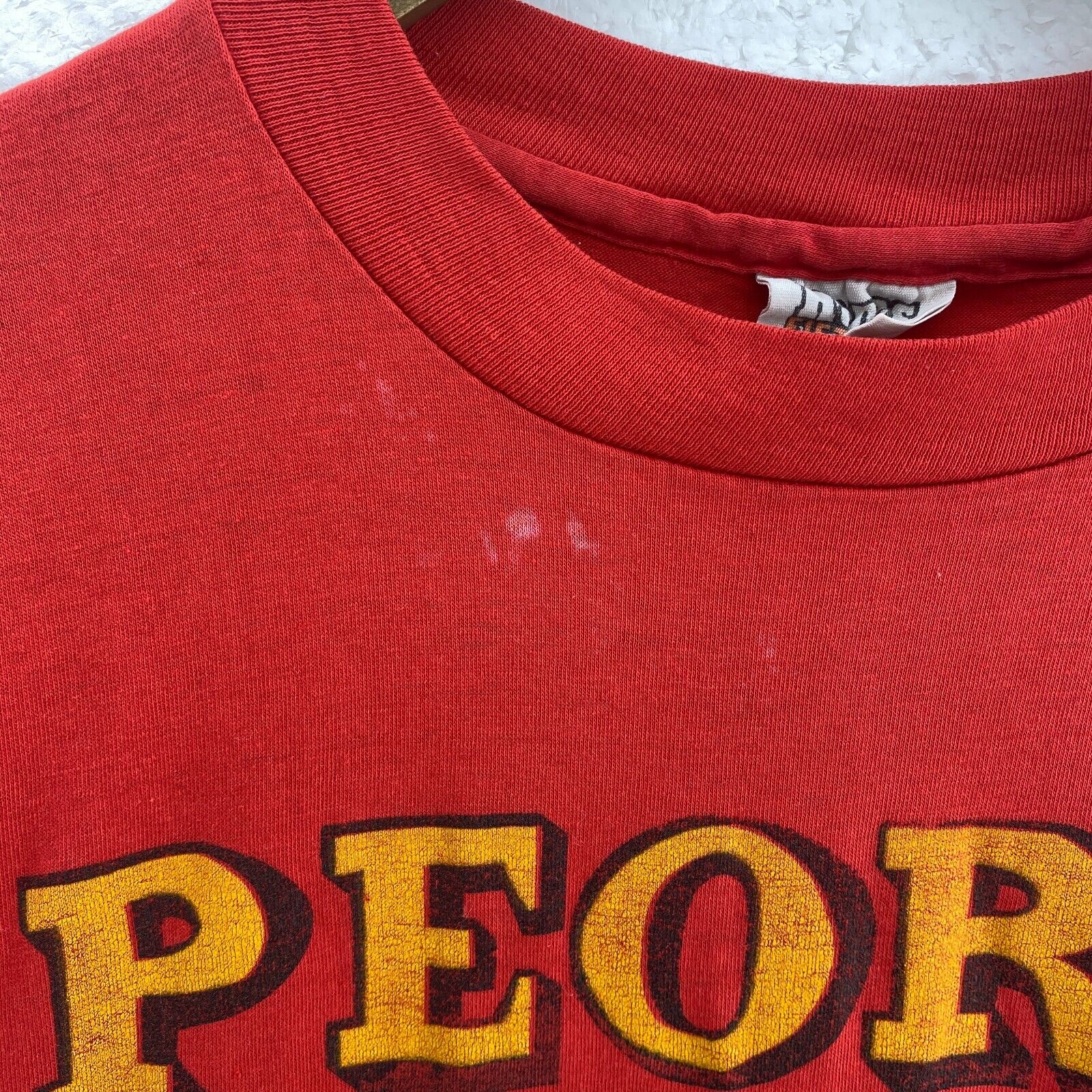 Hanes Peoria National Championship Motorcycle 70s Red T-shirt Size M