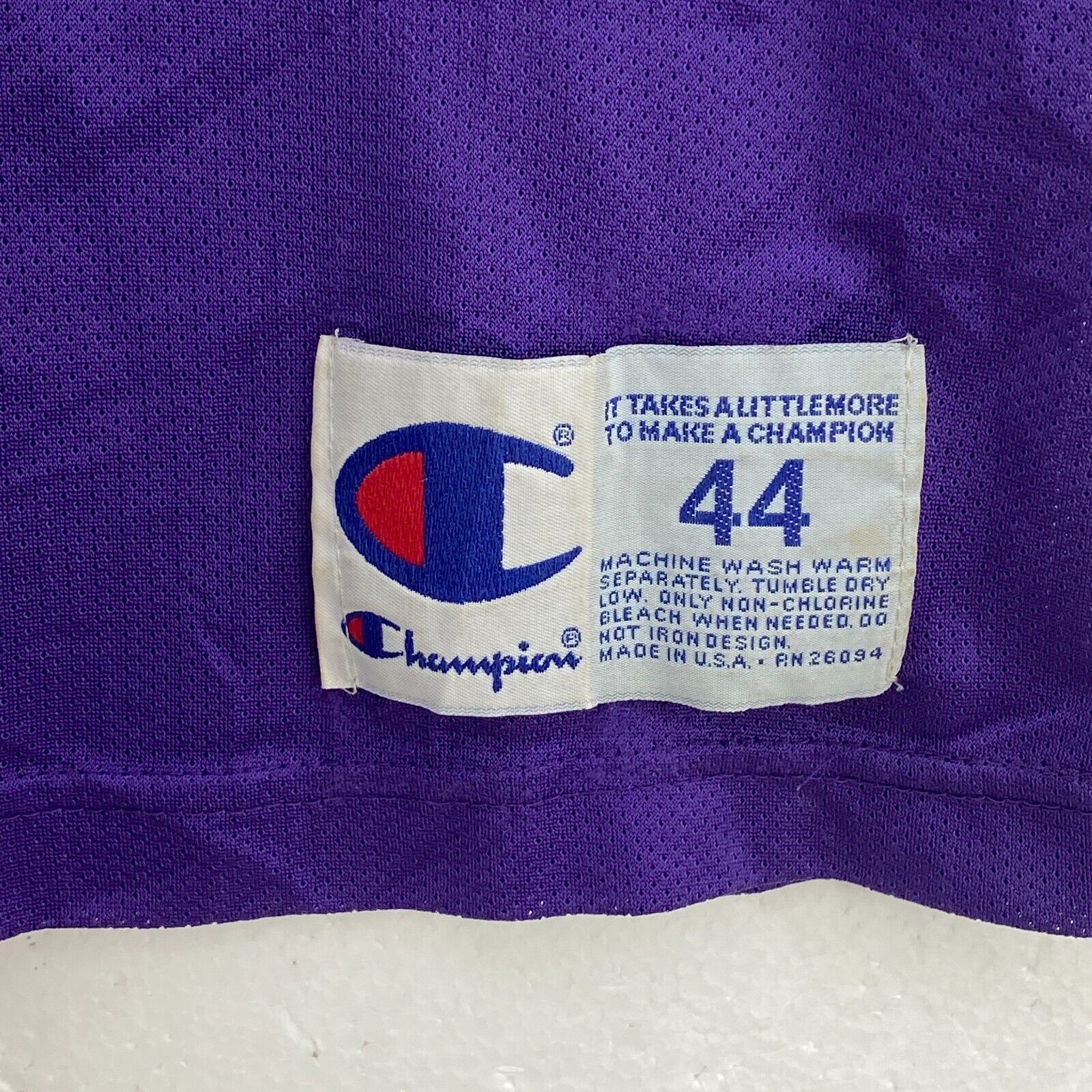 Champion Damon Stoudamire 20 Toronto Raptors Purple Jersey Size 44 Sleeveless