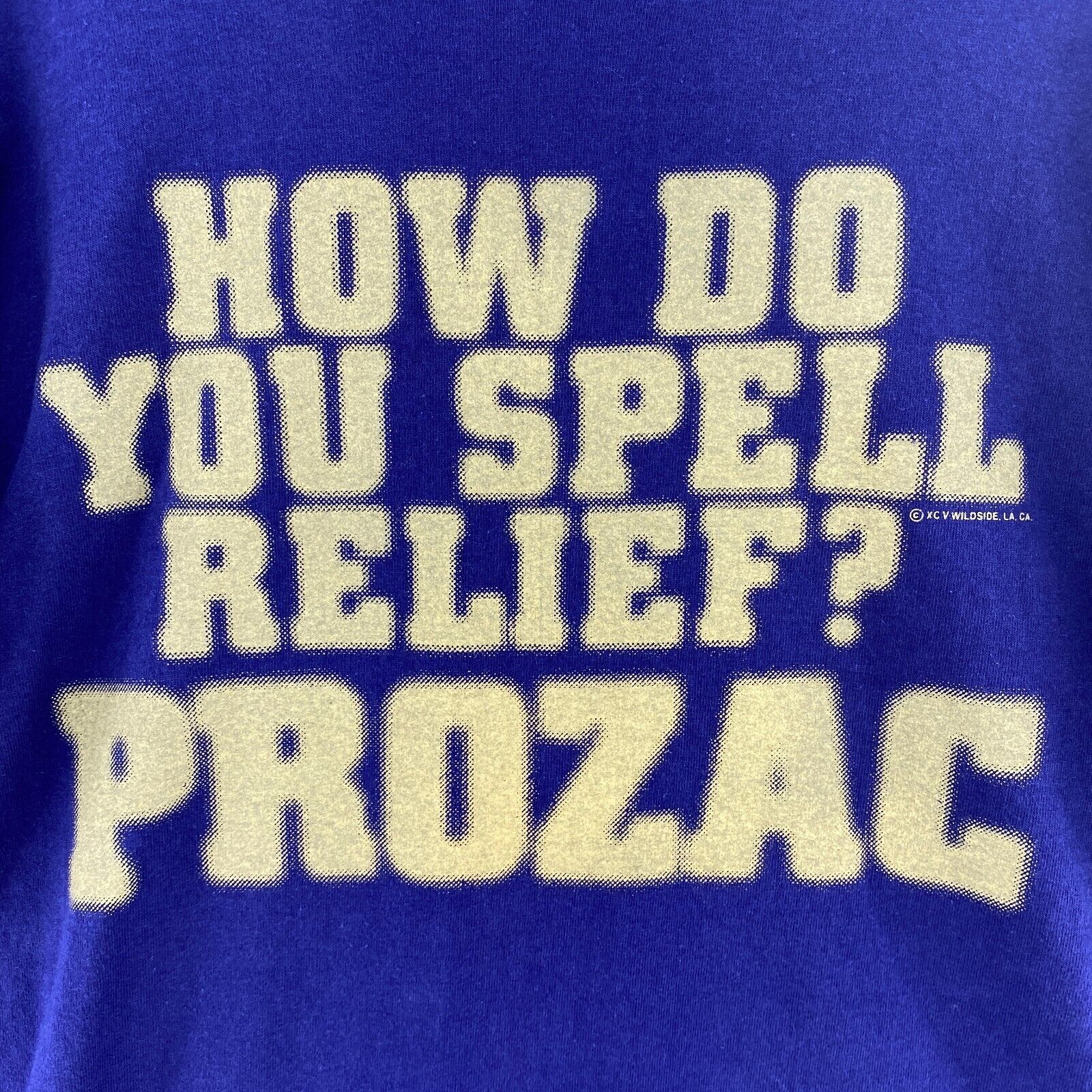 How Do You Spell Relief Prozac Purple T-shirt Women's Size L Single Stitch