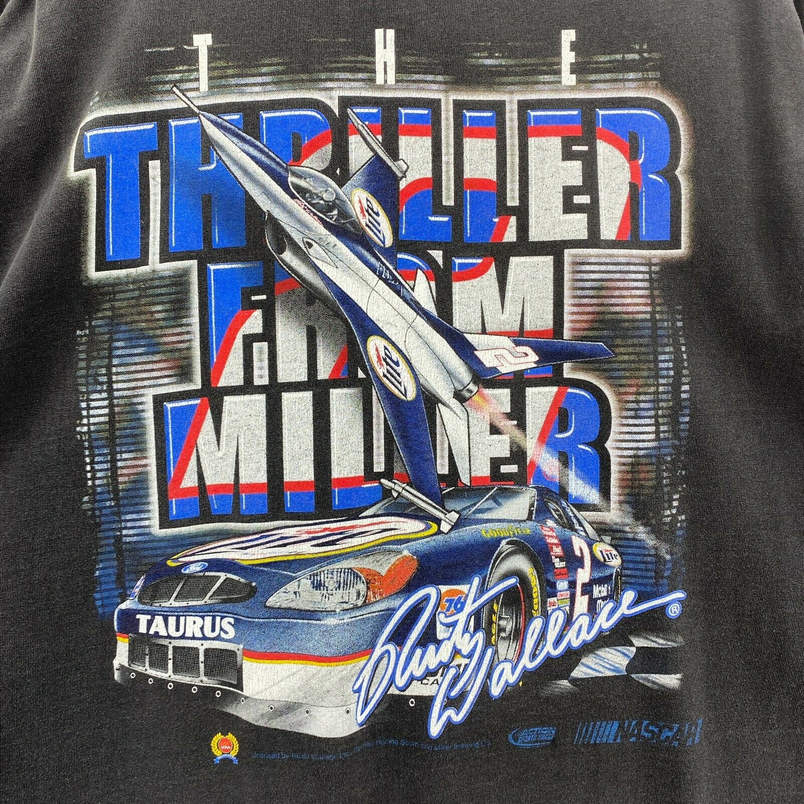 #2 Rusty Wallace Vintage Nascar Racing Chase T-shirt Black Size 2XL Cars