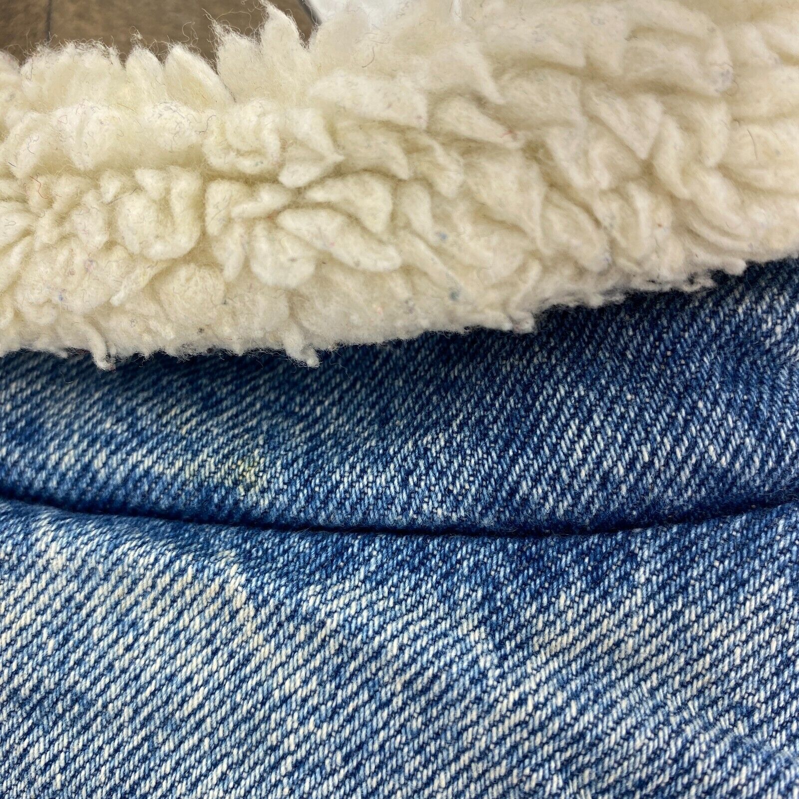 Levi's Sherpa Denim Jacket Blue Light Medium Wash Size L Snap Up