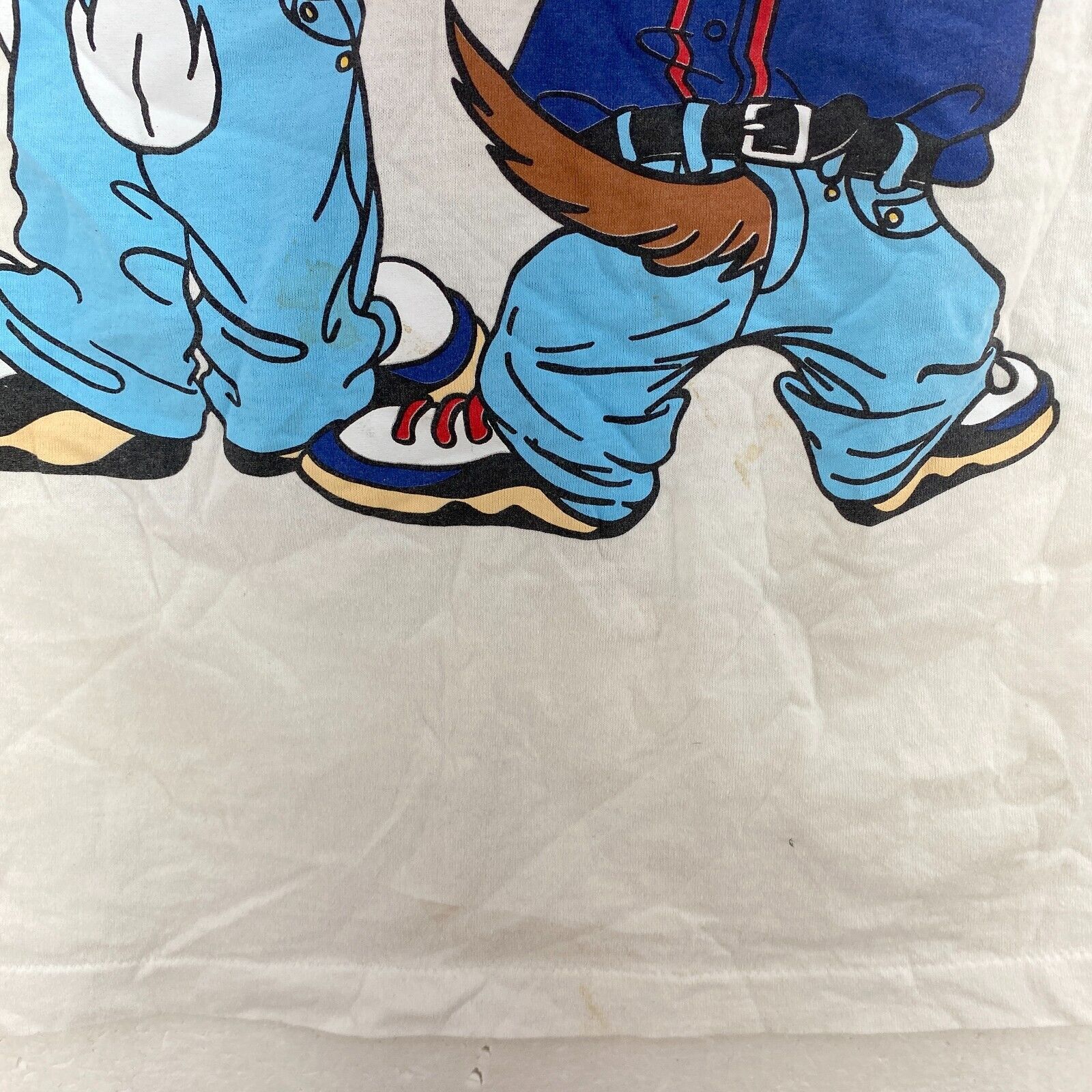 Looney Tunes Tasmanian Devil Bugs Bunny White T-shirt Front Back Print Size M