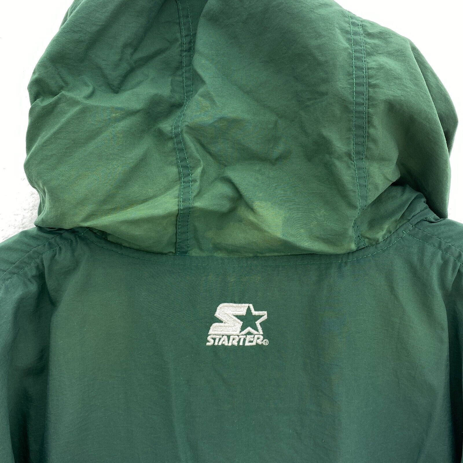 Starter Miami Hurricanes Logo NFL Green Hooded Light Jacket Size XL