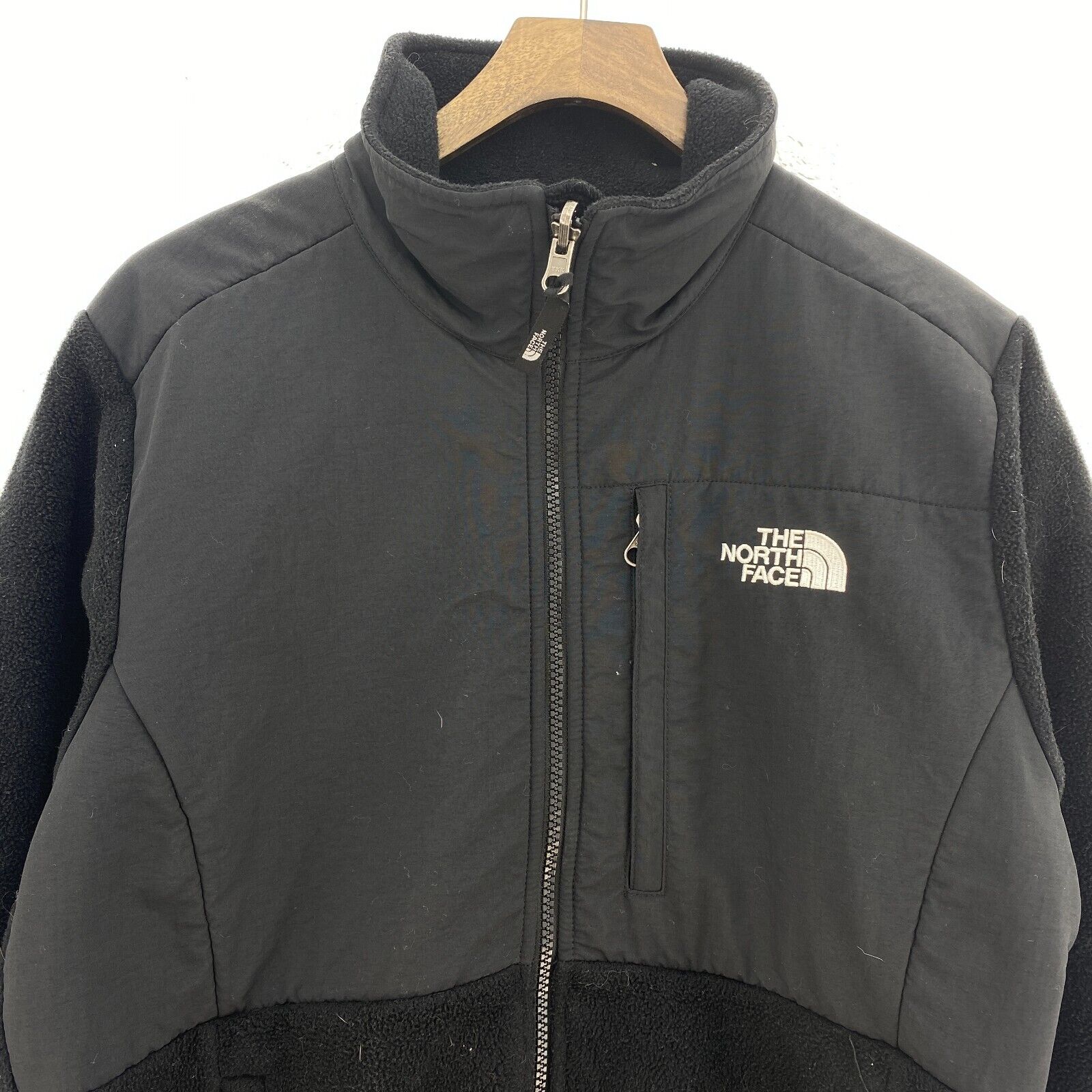 Women's The North Face Zip Pockets Fleece Jacket Full Zip Size M Black