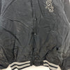 Vintage Swingster College Satin Snapped Black Bomber Jacket Size M