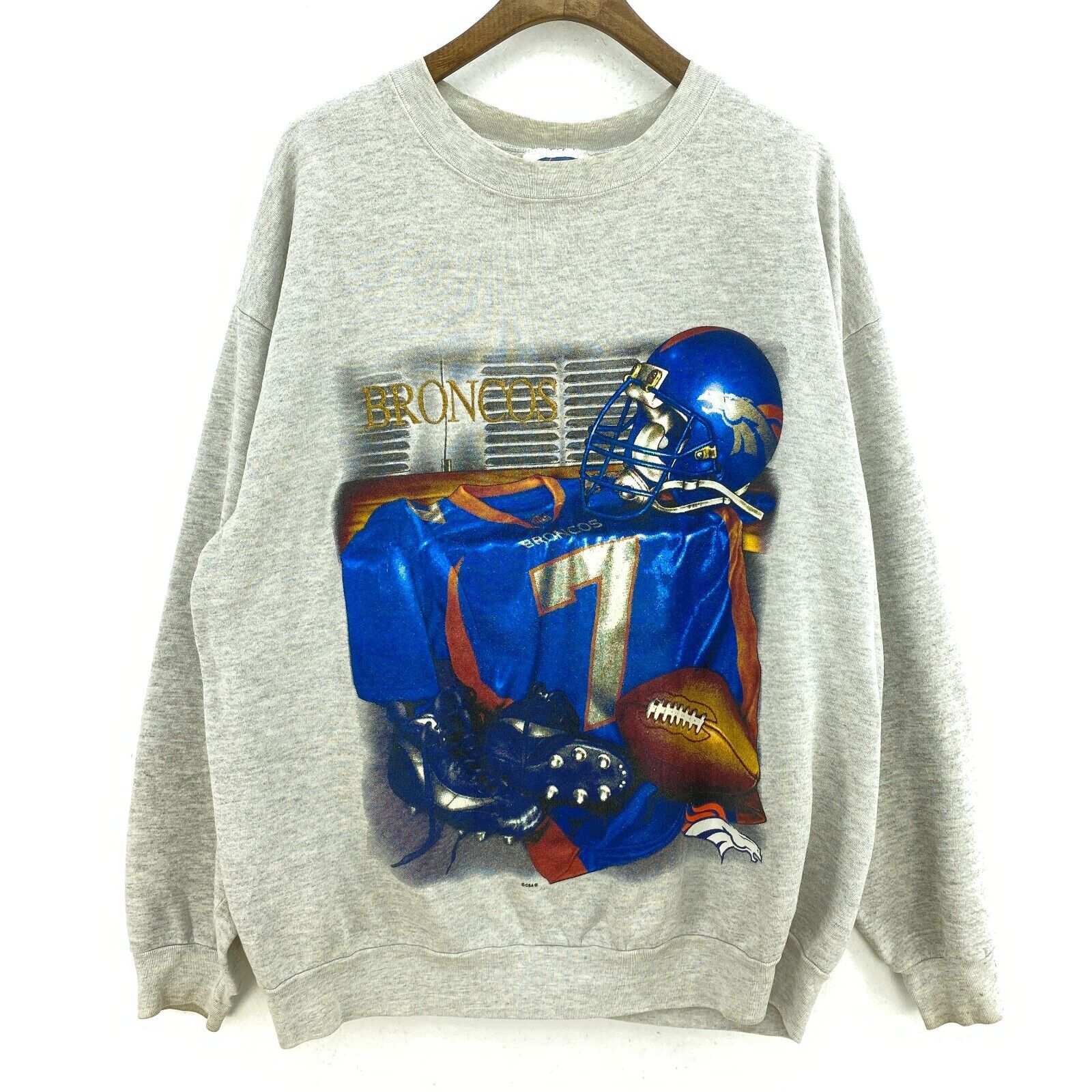 Denver Broncos Football NFL Gray Sweatshirt Size XL Crewneck