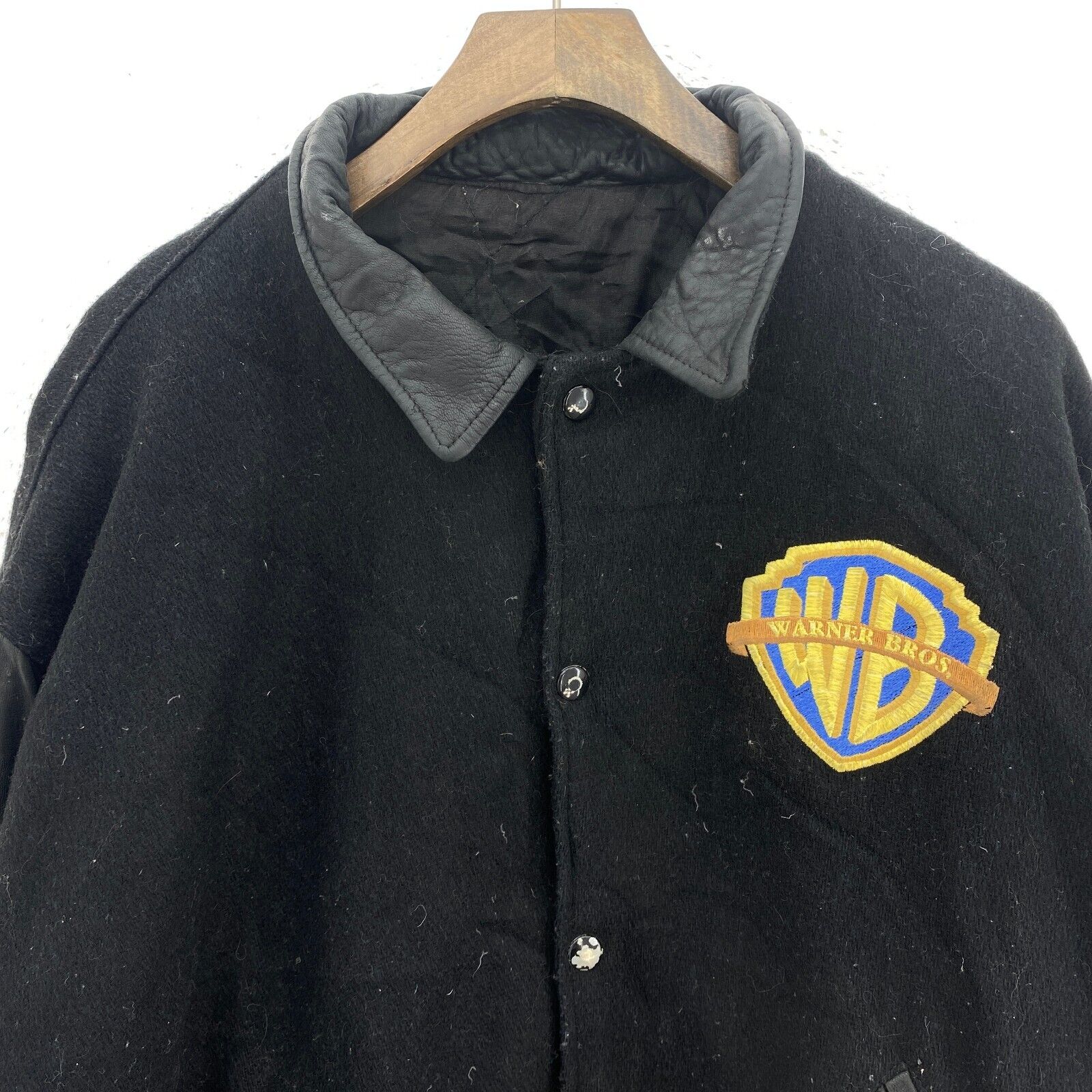 Vintage Dennis The Menace Cast And Crew Varsity Black Bomber Jacket Size 3XL