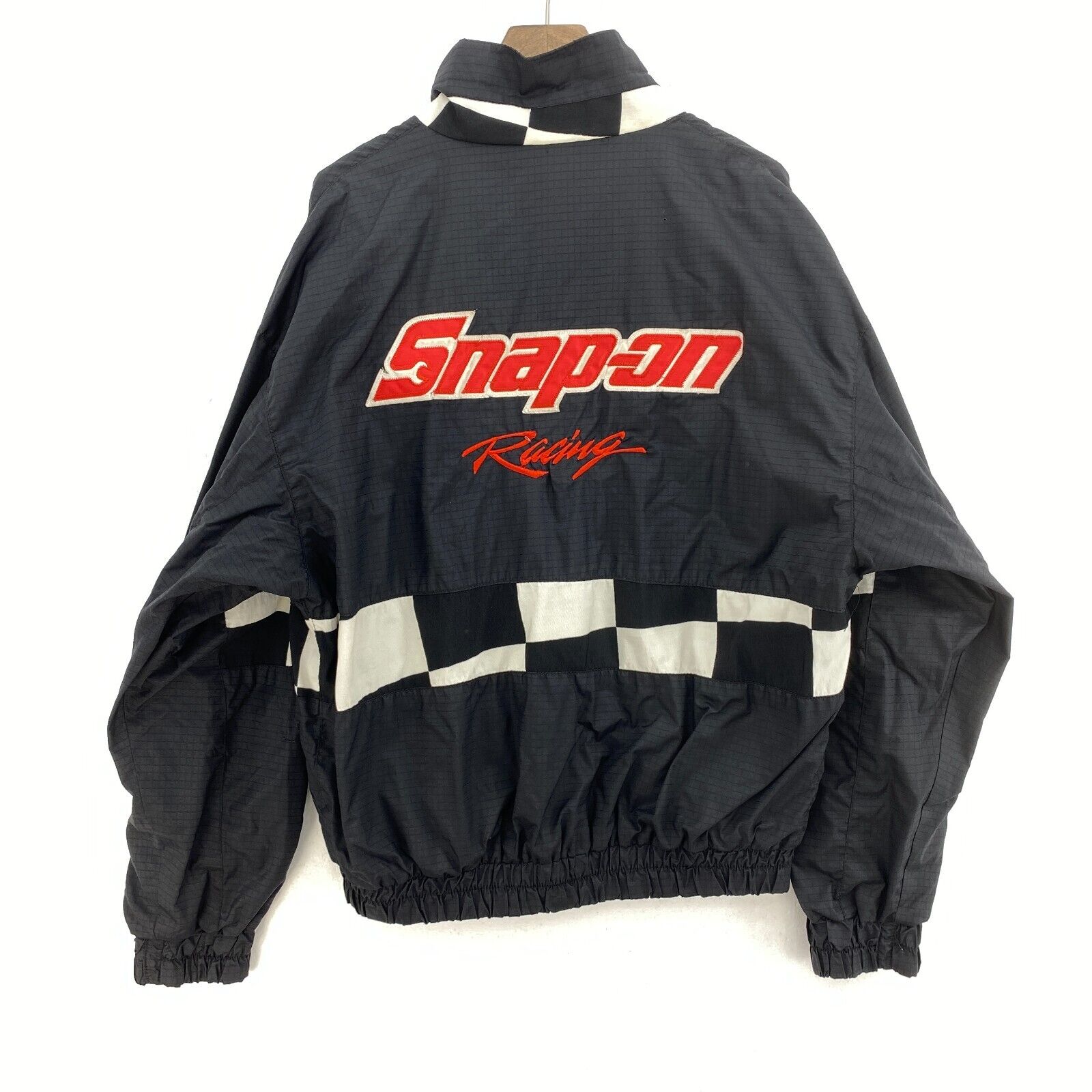 Snap On Racing Cars Black Vintage Windbreaker Light Jacket Size L