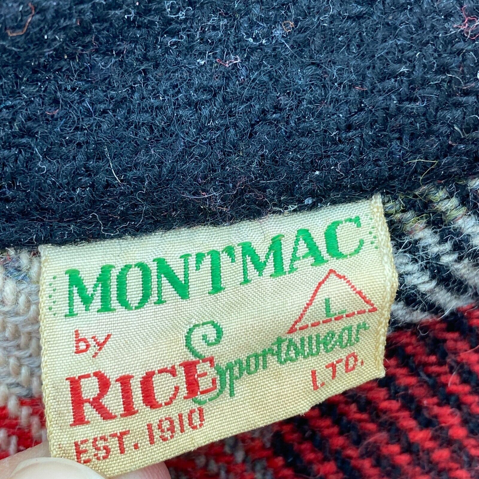 Vintage Red Black Checked Double Pocket Snapped Wool Shirt Jacket Size L