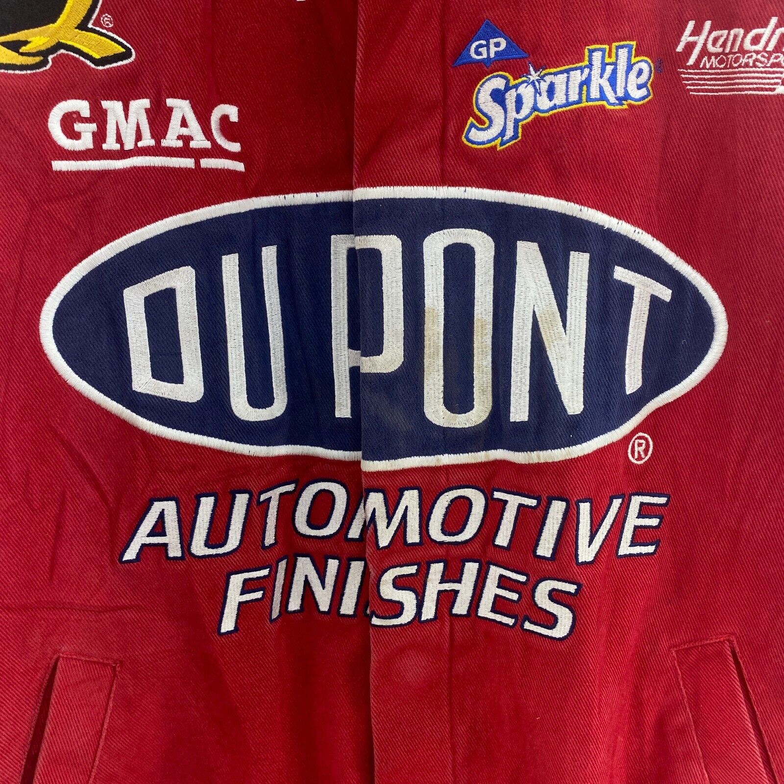 Chase Dupont Nascar Nextel Cup Series Racing Red Snapped Jacket Size M