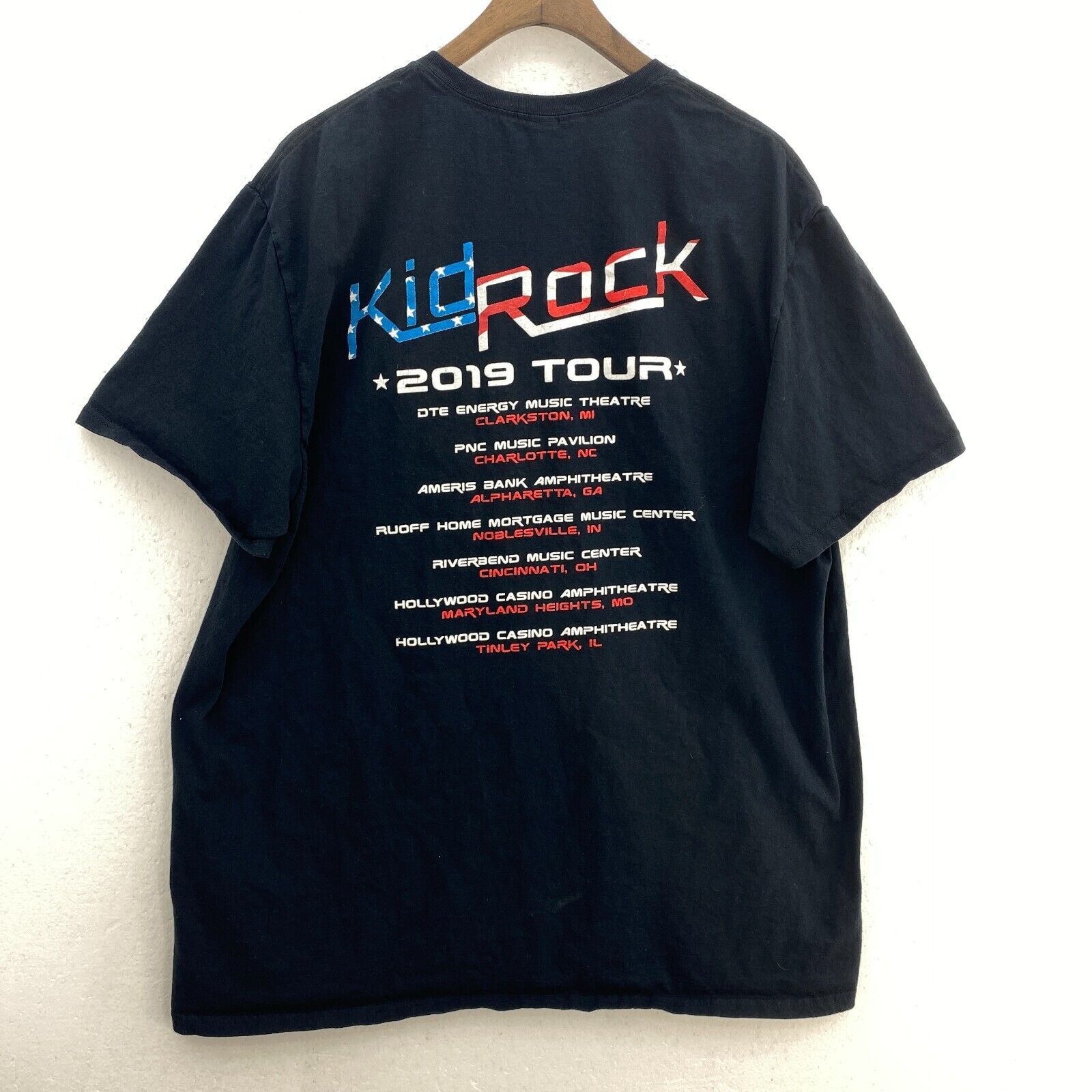 Kid Rock American Singer 2019 Tour Black T-shirt Size XXL