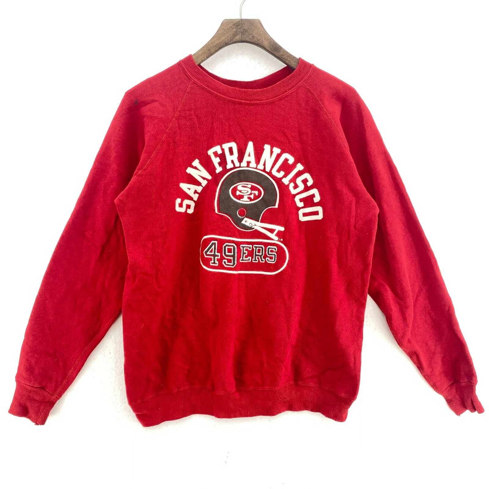 Champion Blue Bar San Francisco 49ers NFL Red Sweatshirt Size M Crewneck