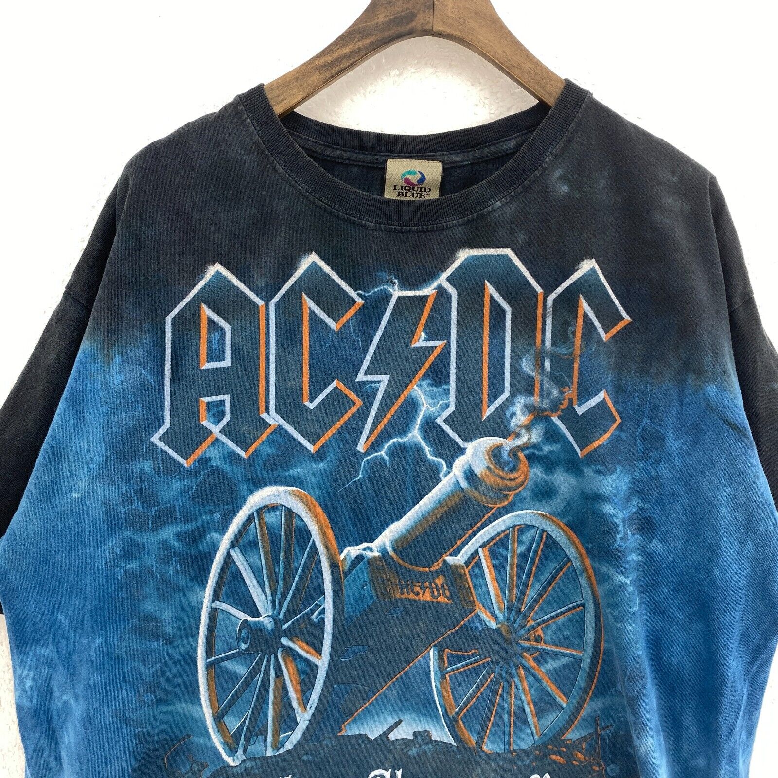 Vintage ACDC Liquid Blue We Salute You e T-shirt Size XL Blue