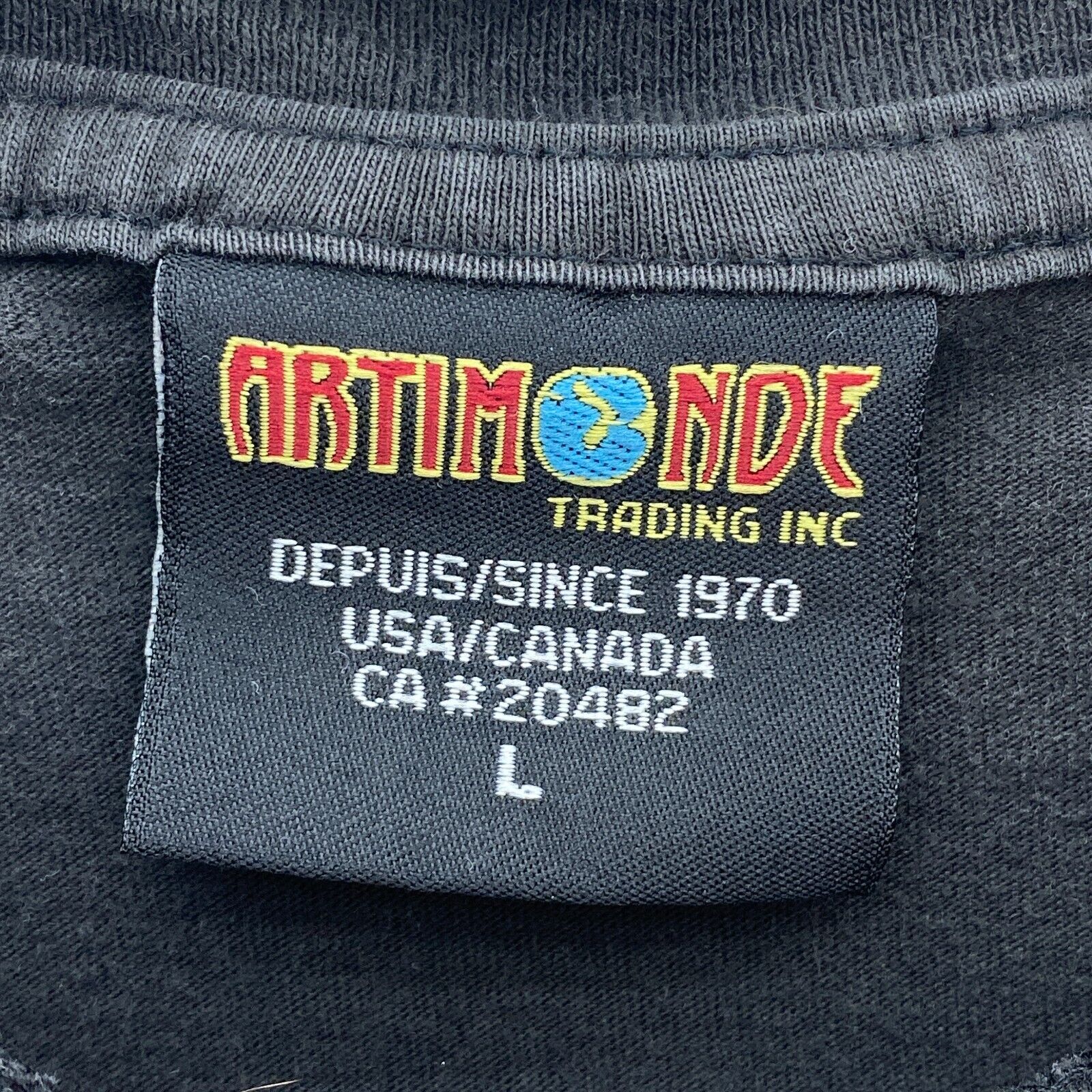Artimonde 2005 Black And Embraced The Fire Investructible Him T-shirt Size L